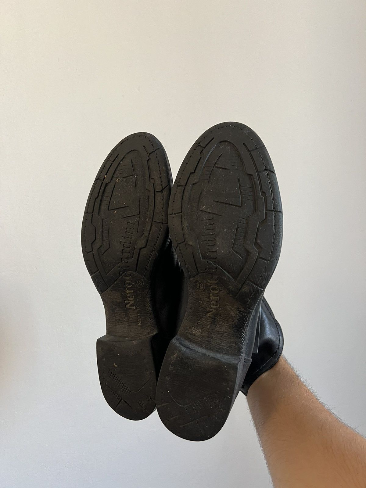 Leather Y2K vintage leather avant garde boots Rick Owen’s style Size US 8 / IT 38 - 6 Thumbnail