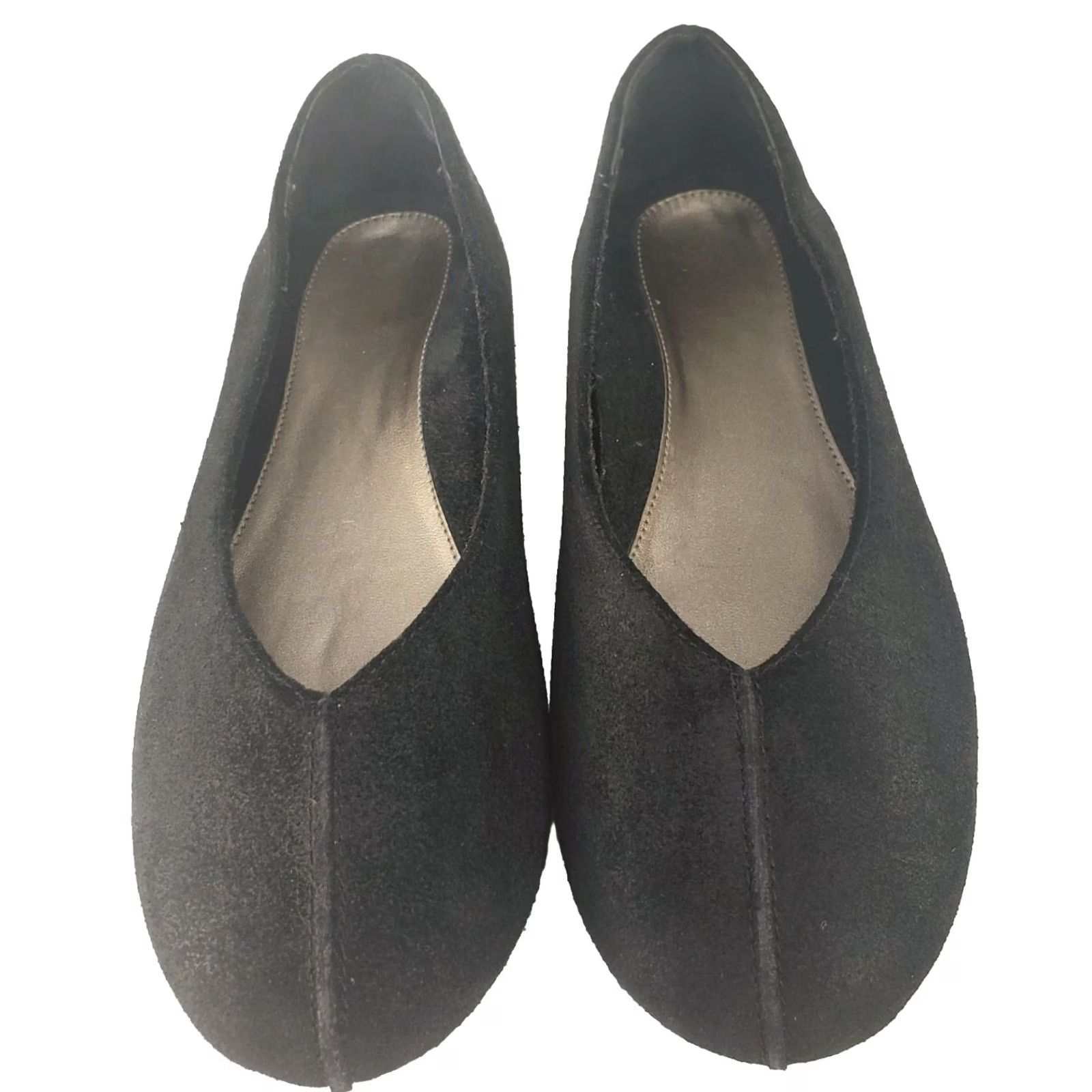 Aetrex Aetrex Camie Flat Women Suede Split Toe Orthopedic Memory Foam Cushioned Arch Support Slip On 8M Black Size US 8 / IT 38 - 3 Thumbnail