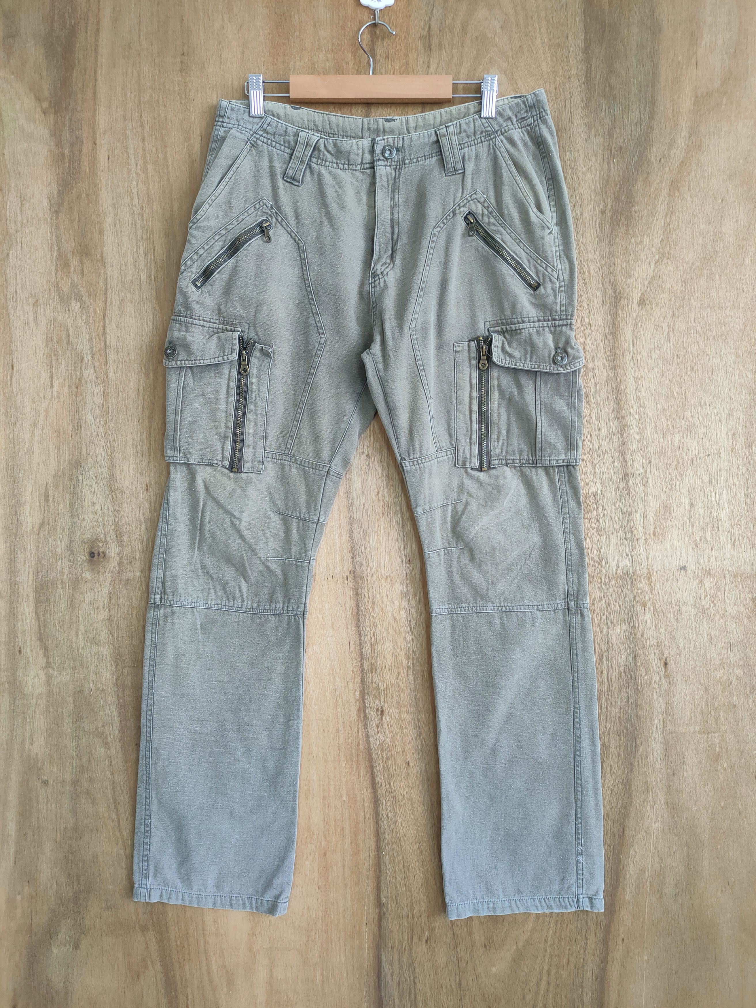 If Six Was Nine × Japanese Brand SIX STAR DOUBLE KNEE FADED CARGO PANTS Size US 33 - 1 Thumbnail