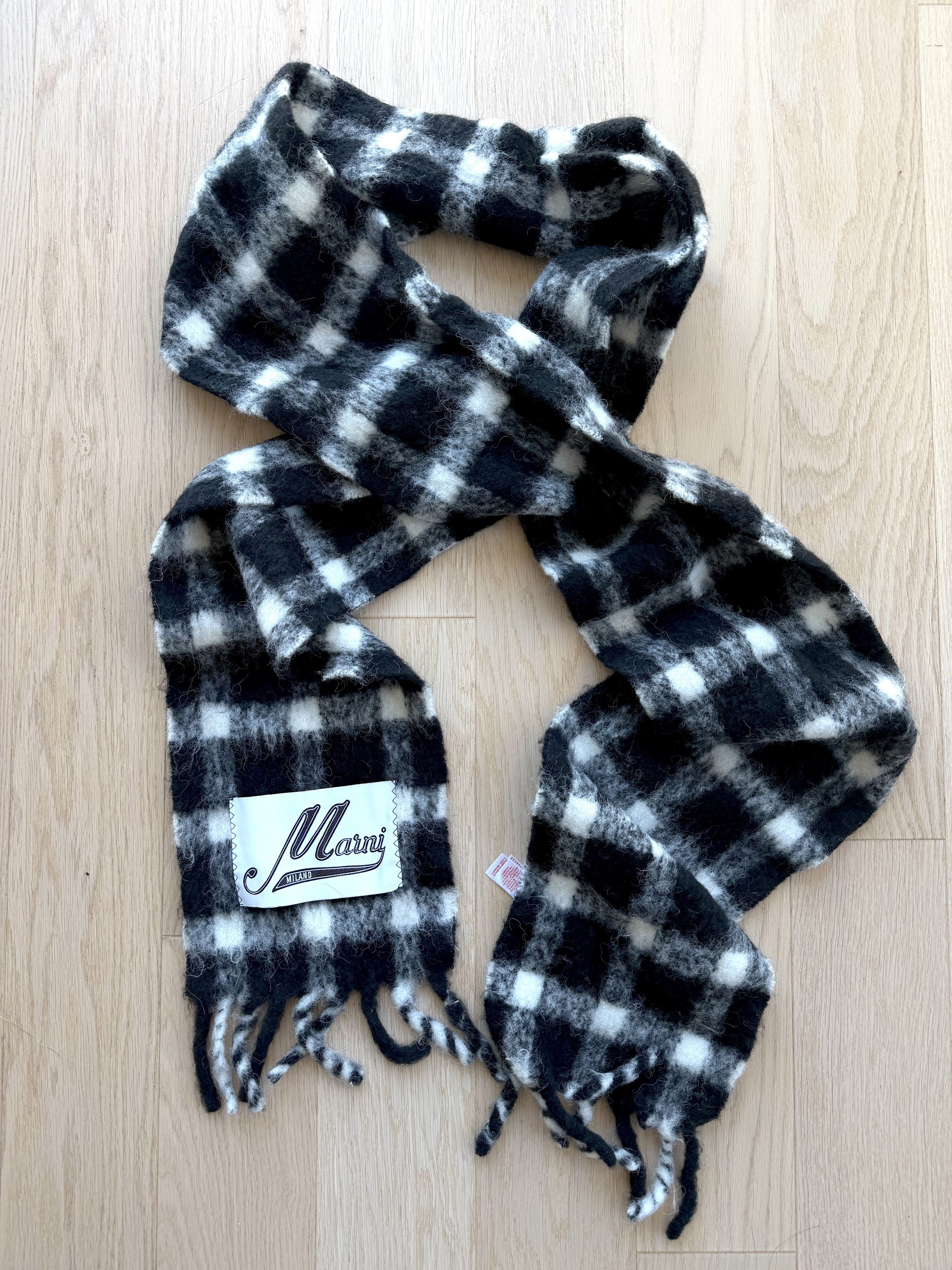 Marni MARNI Alpaca Black & White Check Scarf Size ONE SIZE - 1 Thumbnail