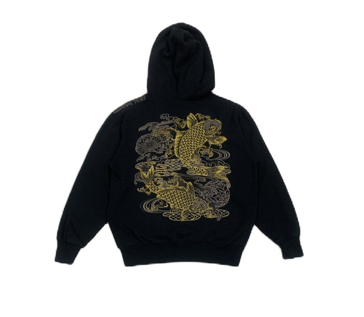 image of Archival Clothing x Sukajan Souvenir Jacket Vintage 90's Sukajan Koi Pullover Hoodie in Black (Size