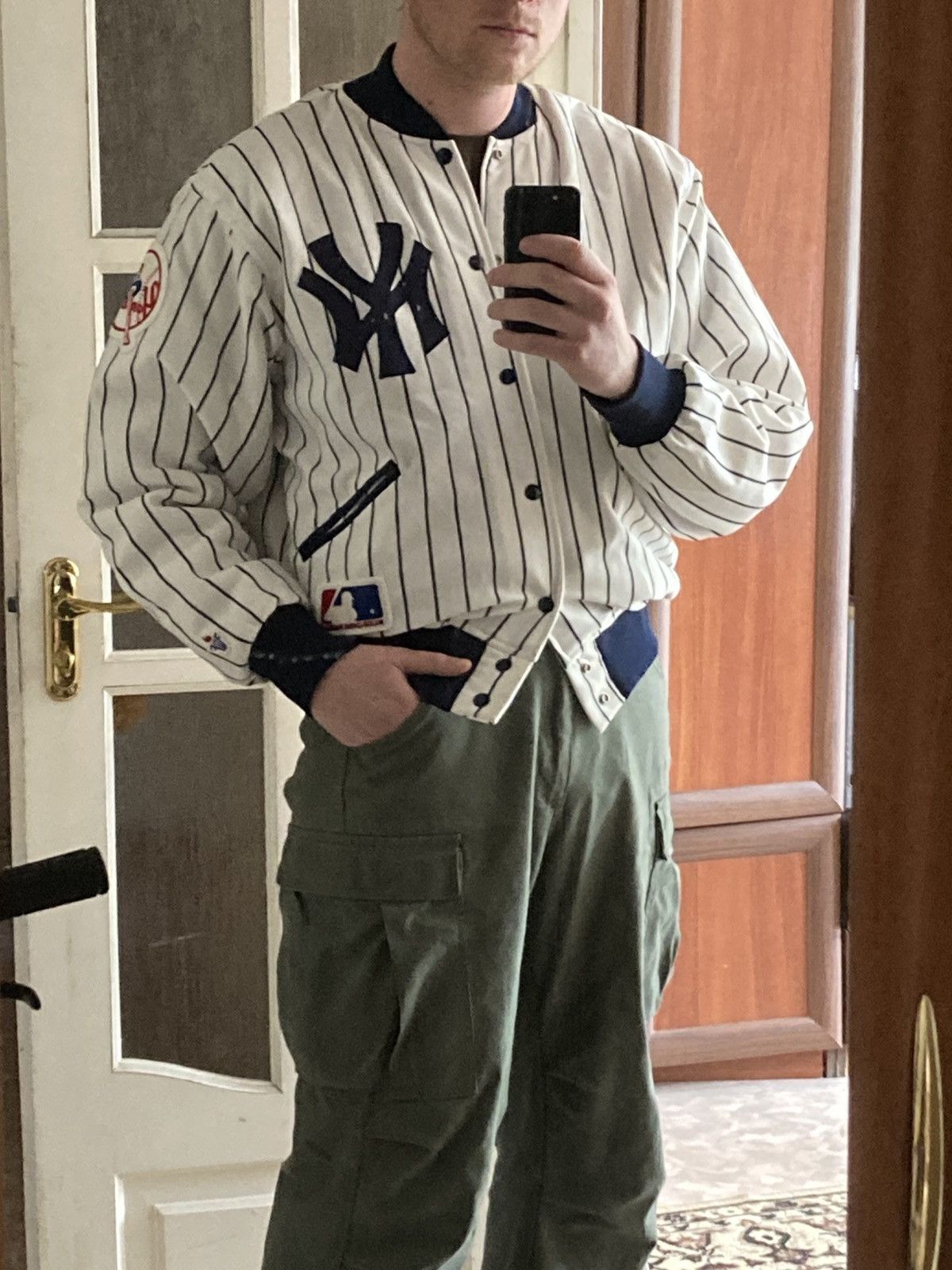 New York Yankees Vintage Felco New York Yankees Quilt Lined Pinstripe Jacket Size US XL / EU 56 / 4 - 2 Thumbnail