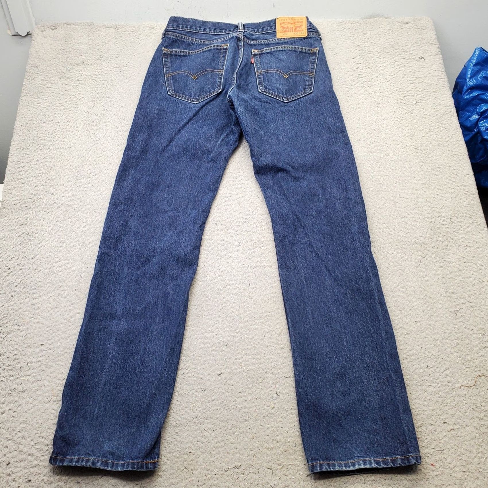 Levi's Levi's 505 Jeans Mens 32 Blue Denim Stretch 5-Pocket Medium Wash Straight Leg Size US 32 / EU 48 - 2 Thumbnail