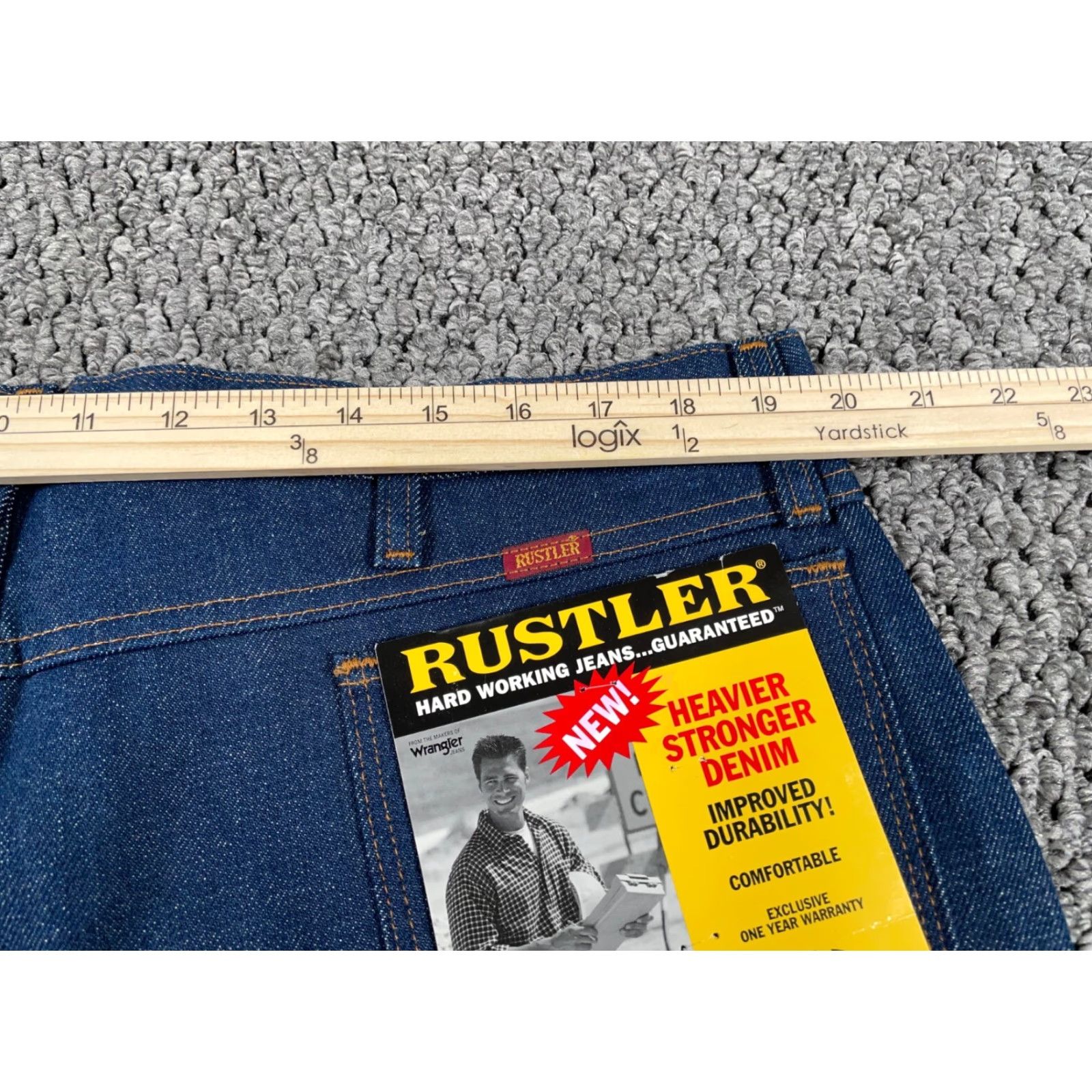 VINTAGE Rustler Men's Jeans Bootcut Fit 40 x 29 Denim 80s USA Made
