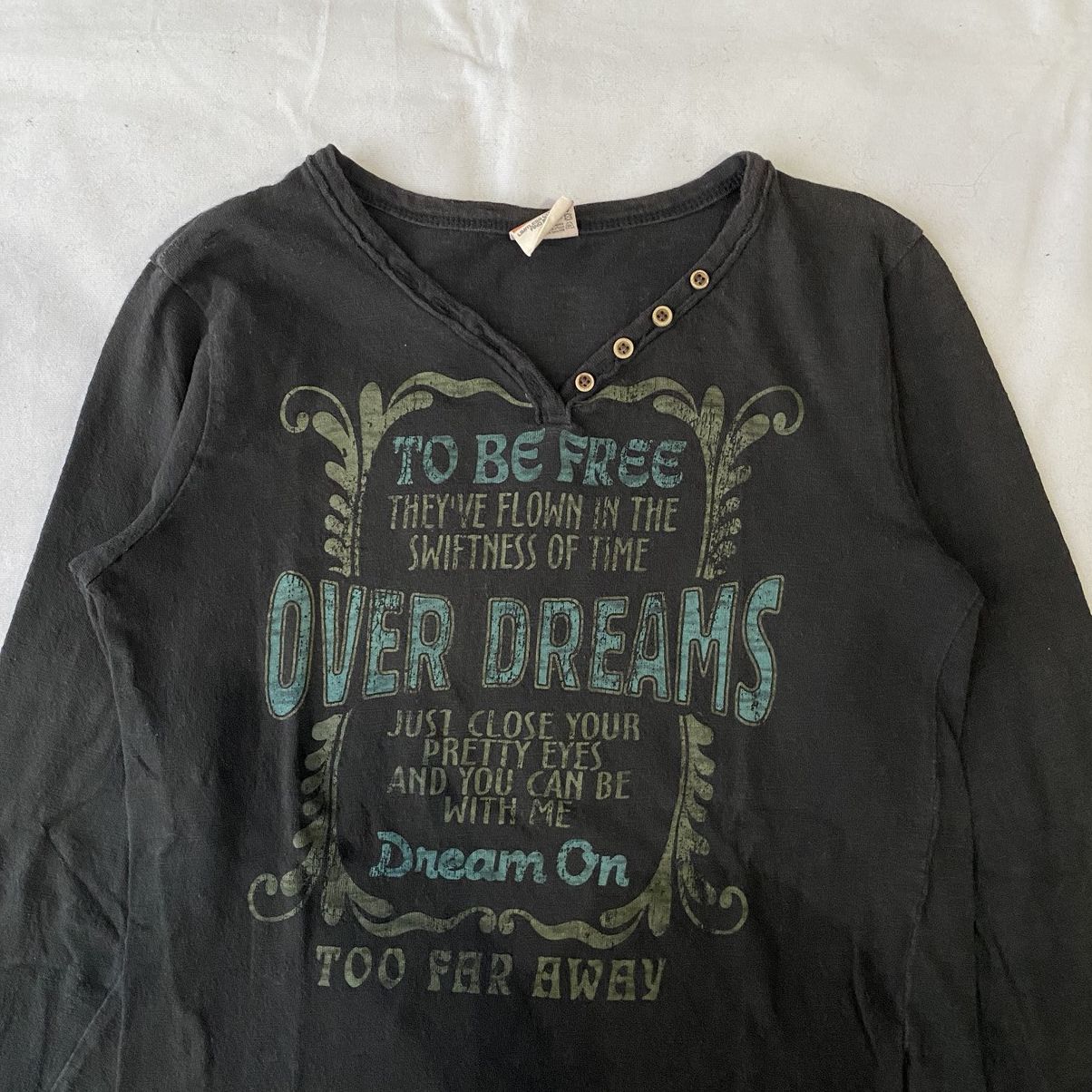 Japanese Brand × Le Grande Bleu (L.G.B.) Japanese Basic Classic Poem Over Dreams Long Sleeve Tees Size US L / EU 52-54 / 3 - 7 Thumbnail