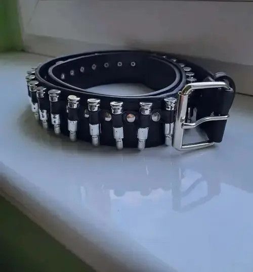 VIBE 105cm Silver Hollow Bullet Belt Size ONE SIZE - 4 Thumbnail
