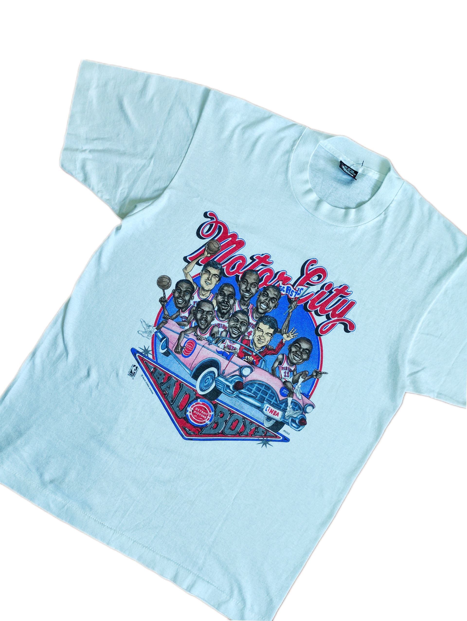 Salem Sportswear × Vintage Vintage Detroit Pistons "Motor City" Caricature 90s T-shirt Size US L / EU 52-54 / 3 - 2 Thumbnail