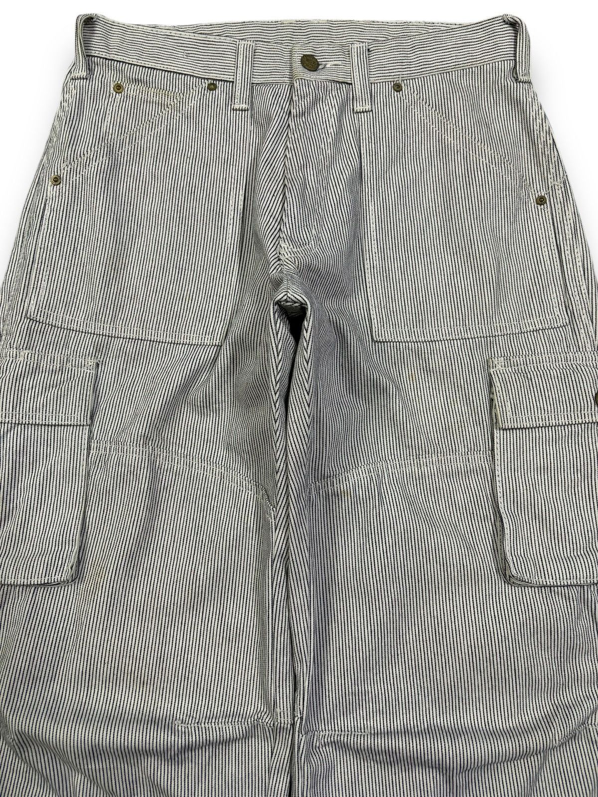 JNCO Vintage Japanese Brand Hickory Striped Baggy Cargo Jeans Size US 31 - 4 Thumbnail