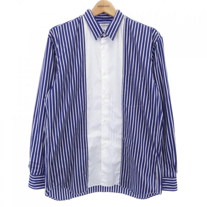 Comme des Garcons Shirt Shirt Switching Pattern Long Sleeve Blue