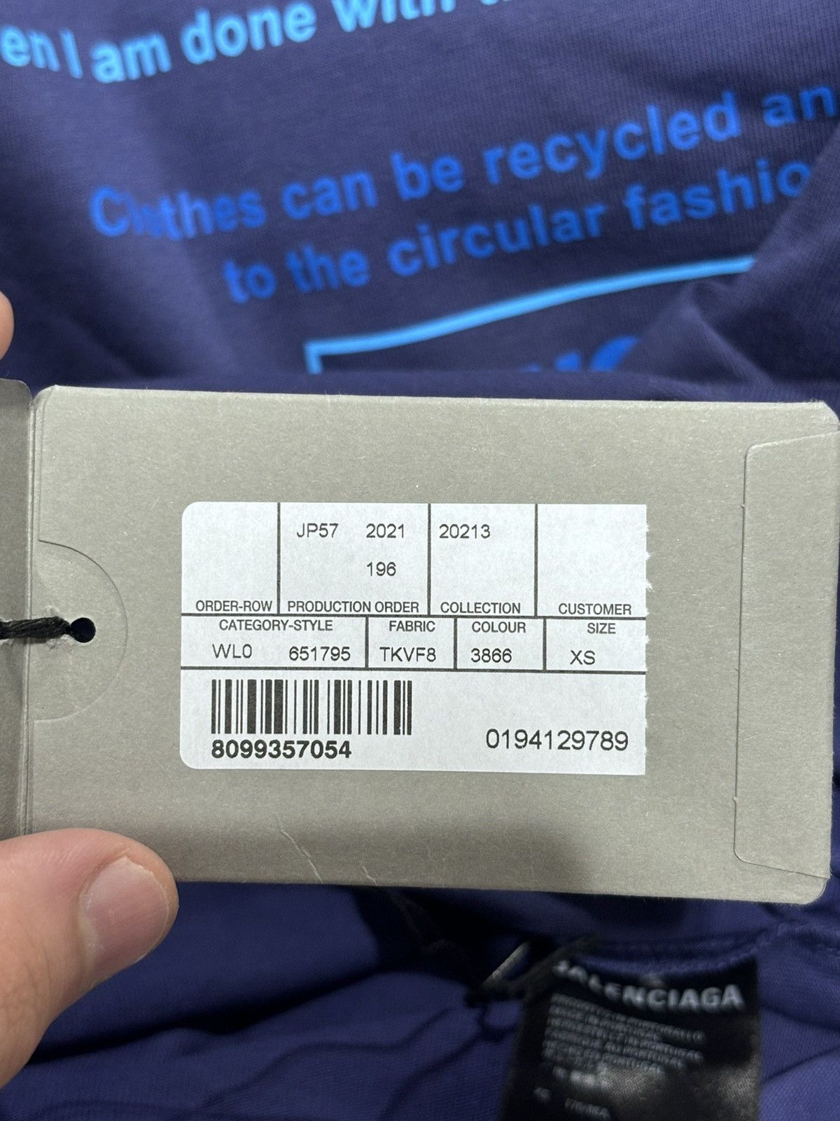 Balenciaga Balenciaga Recycle Blue Tee Size US XS / EU 42 / 0 - 6 Thumbnail