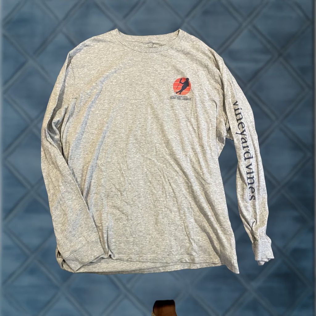 Vineyard Vines Vineyard Vines LACROSSE T Shirt Gray Long Sleeve Double Sided Men's XXL Size US XXL / EU 58 / 5 - 1 Thumbnail