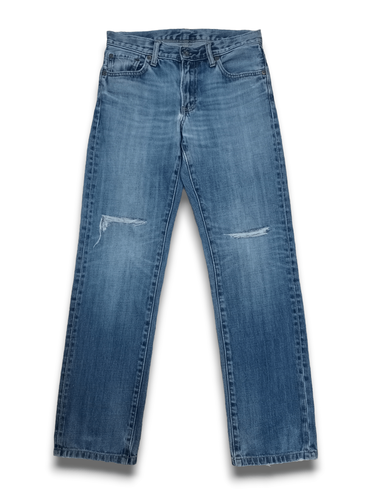 Japanese Brand × Uniqlo Vintage Japanese Uniqlo Blue Wash Distressed Jeans 30x30 Size US 30 / EU 46 - 1 Thumbnail