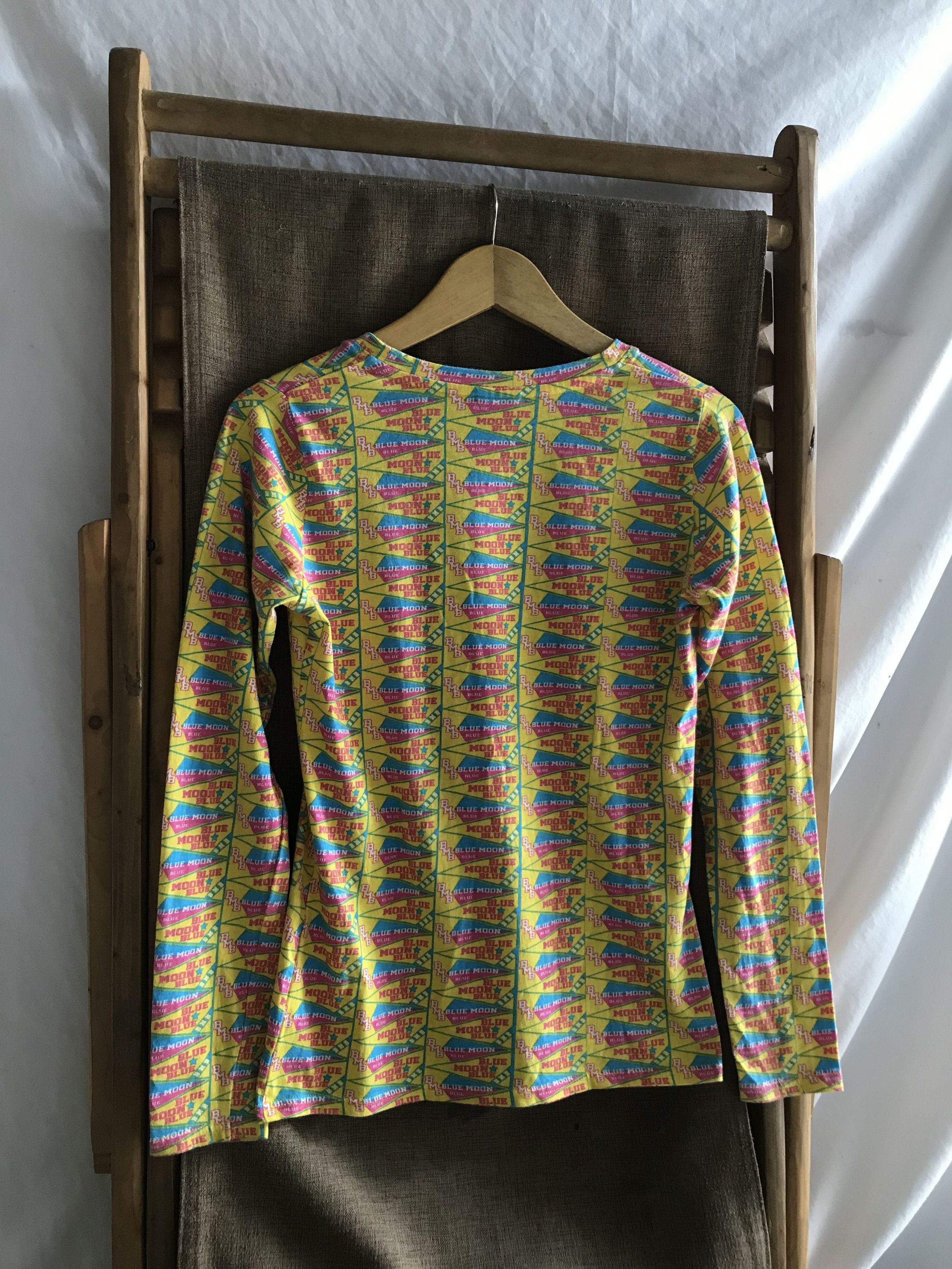 Angel Blue Blue Moon Blue All Over Printed Logo Long Sleeve Size XS / US 0-2 / IT 36-38 - 3 Thumbnail