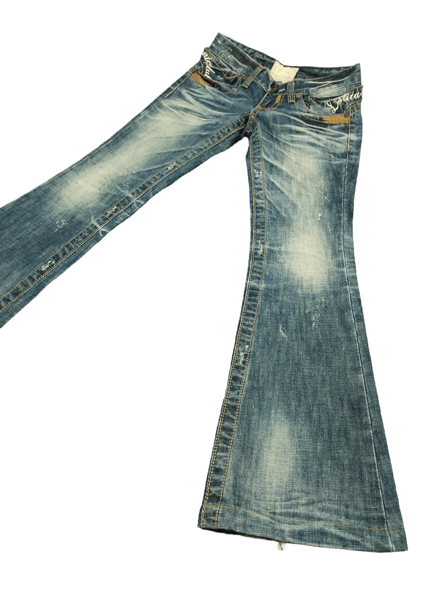 If Six Was Nine Flare Jeans Lolita Clawmark Distressed Denim Boot Cut Size US 27 - 15 Thumbnail