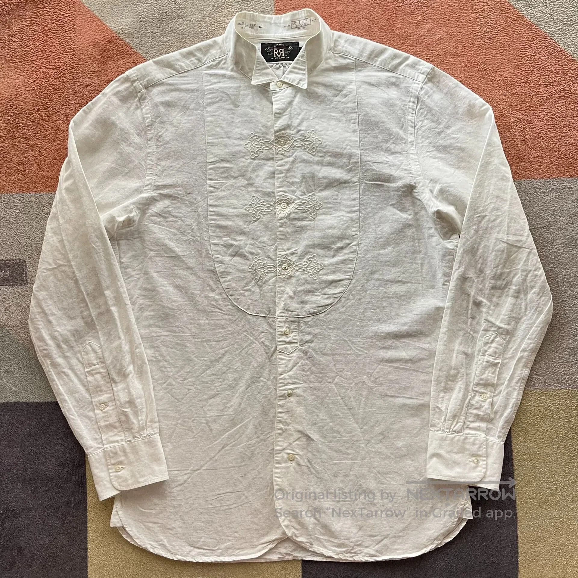 RRL Ralph Lauren RRL Ralph Lauren French Court Dress Shirt. Size US M / EU 48-50 / 2 - 1 Thumbnail