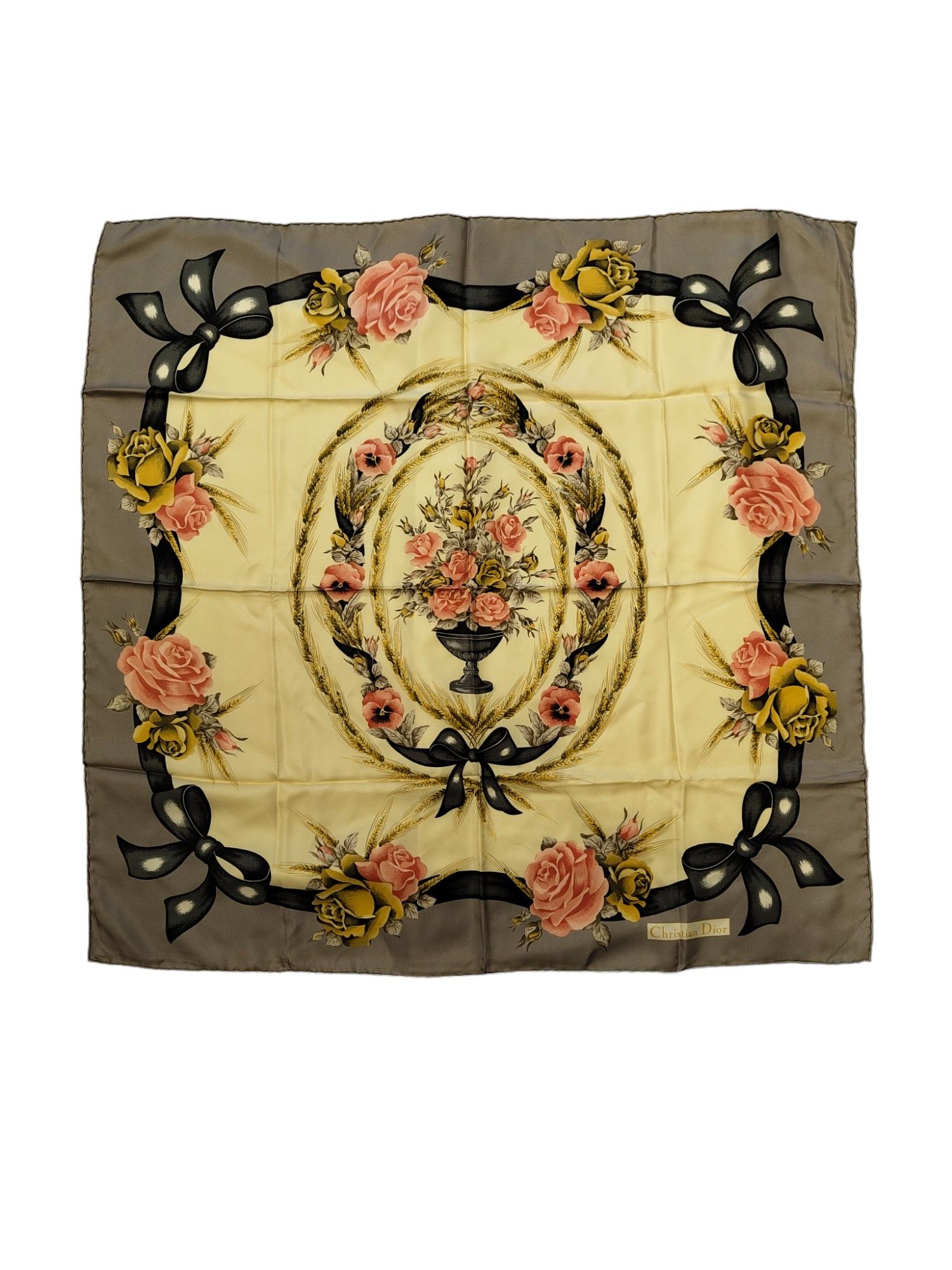 Dior Silk Square Scarf With Floral Print Size ONE SIZE - 1 Thumbnail