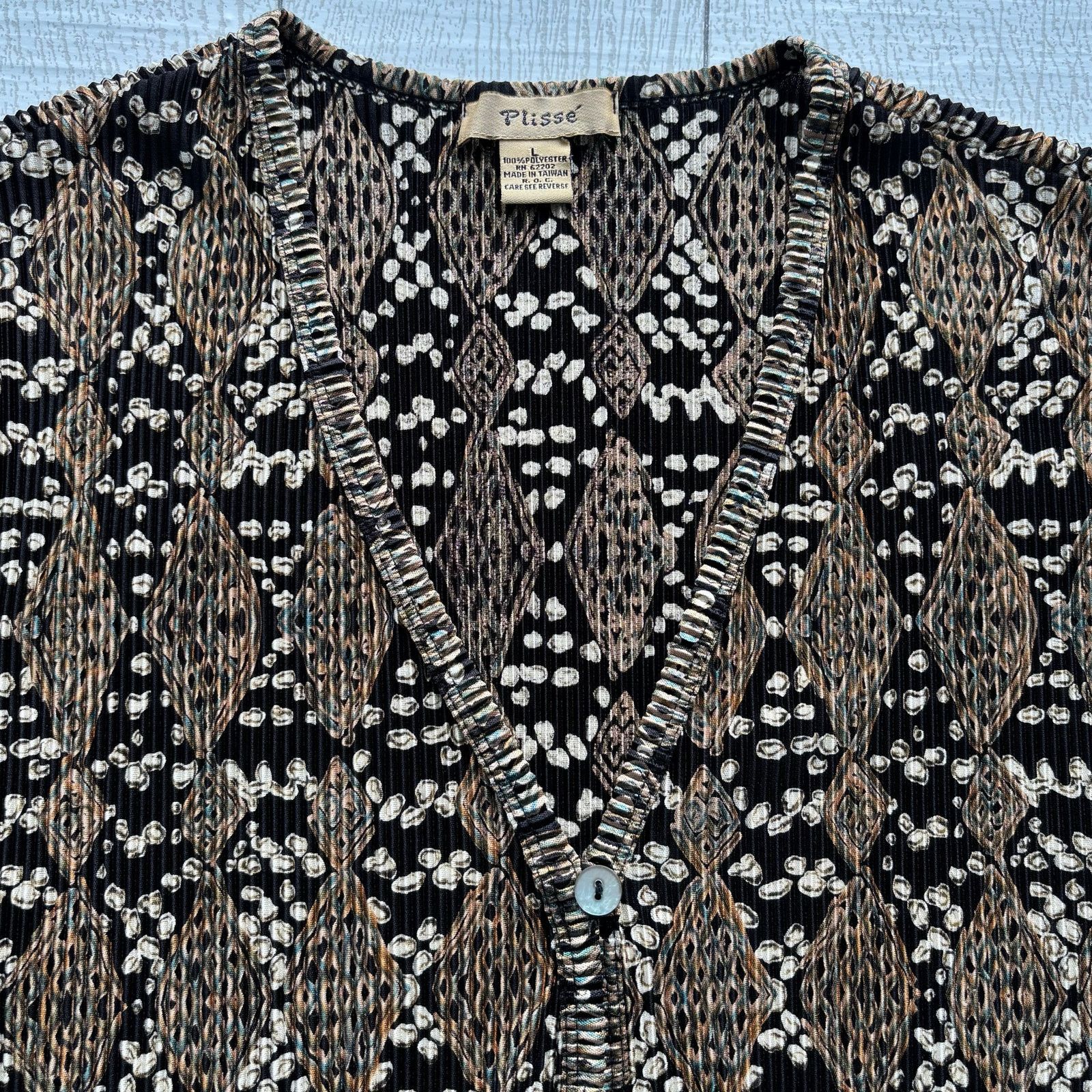 Other Plisse Accordion Pleat Abstract Single Button Cardigan Large Size L / US 10 / IT 46 - 5 Thumbnail