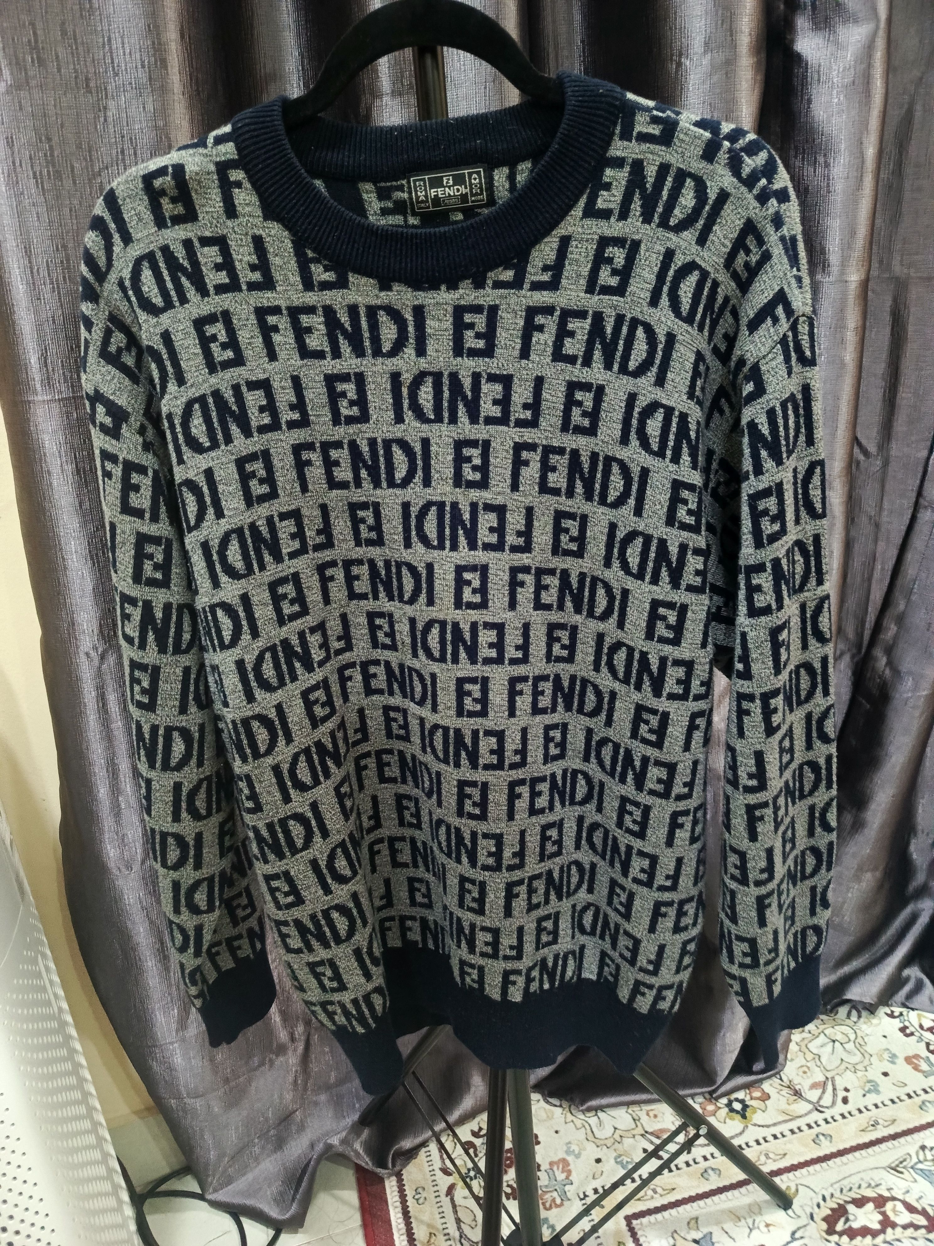 Fendi Fendi crewneck sweater with the FF logo or Zucca monogram Size US L / EU 52-54 / 3 - 2 Thumbnail