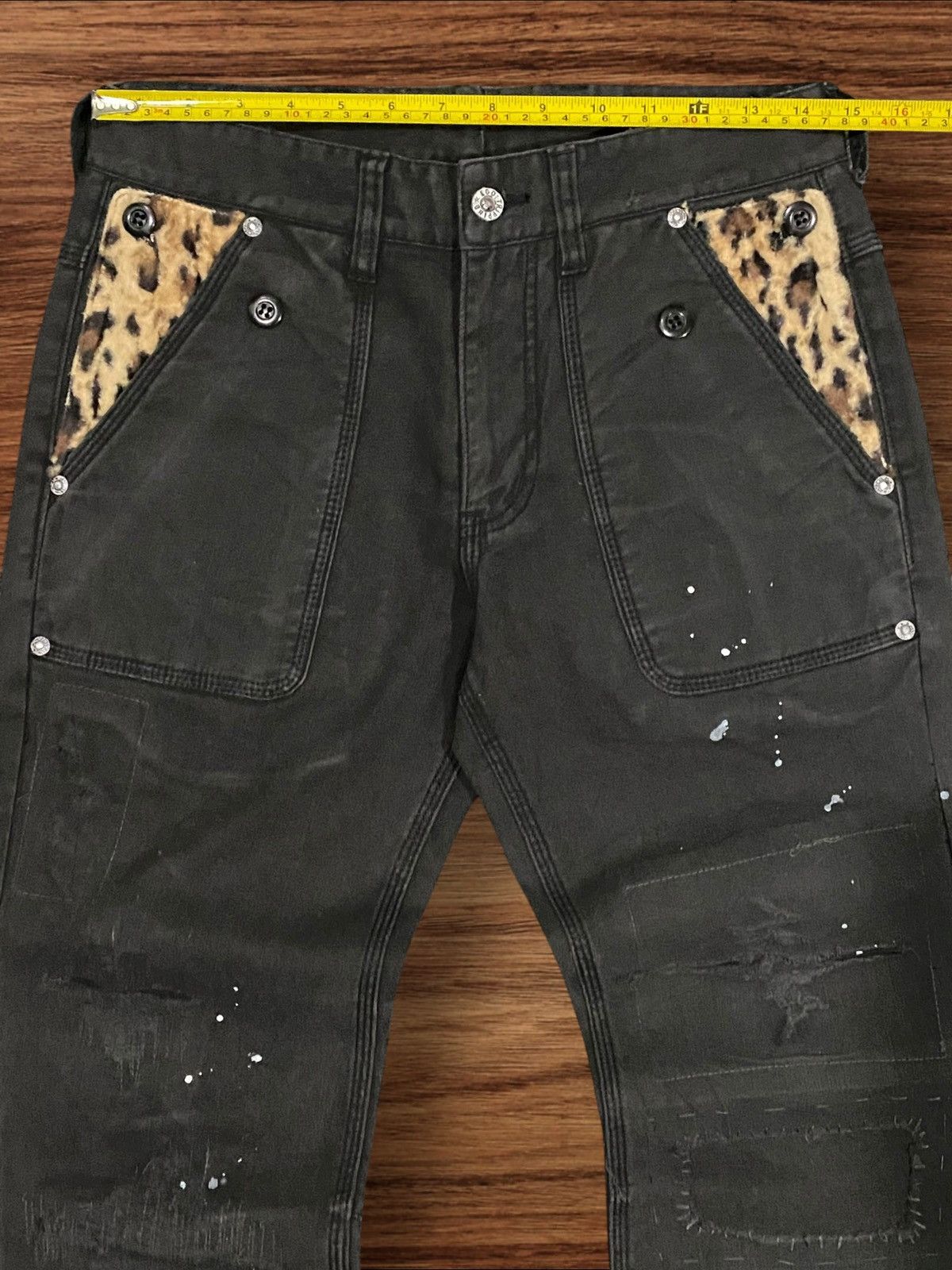 Ego Tripping ⚡️Crazy⚡️Ego Tripping Japan Sashiko Boro Leopard Baker Pants Size US 29 - 16 Thumbnail