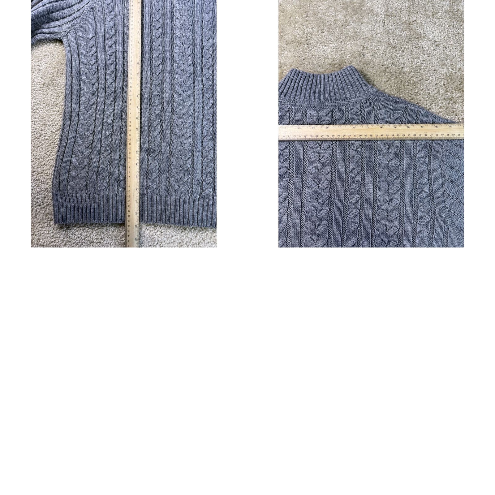 Sperry Sperry Full Zip Sweater Cable Knit Men’s L Charcoal Gray Size US L / EU 52-54 / 3 - 9 Thumbnail