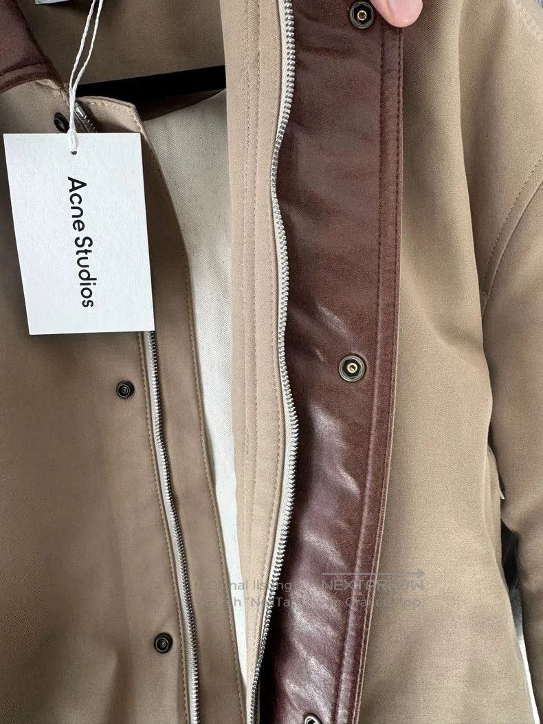 Acne Studios Acne Studios Short Brown Jacket with Leather Collar. Size US S / EU 44-46 / 1 - 5 Thumbnail