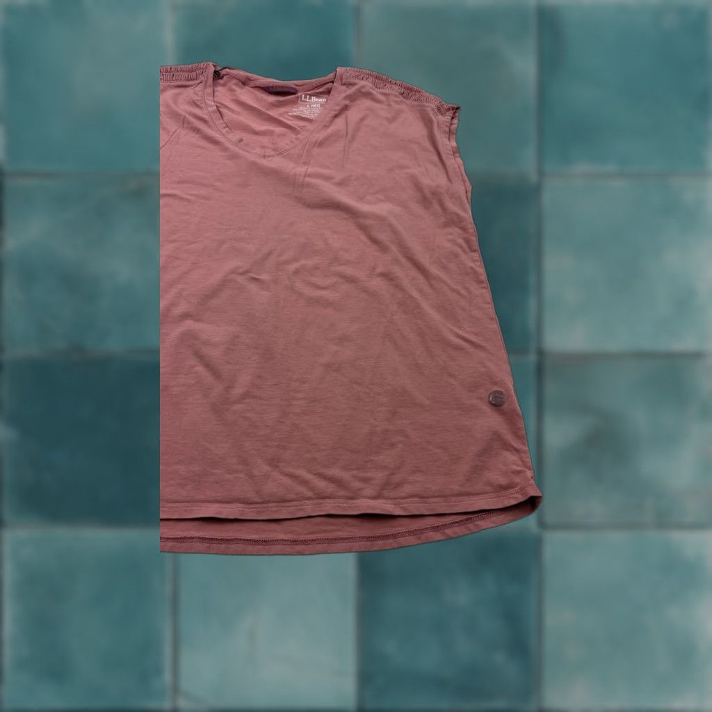 Vintage L.L.Bean Shirt Womens Large Mauve Pink Sleeveless V-Neck Modal Blend Stretch Size L / US 10 / IT 46 - 1 Thumbnail