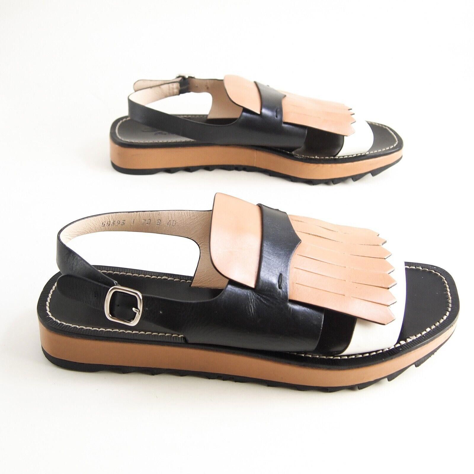 Santoni Santoni Slingback Sandals Black Brown Leather US 10 EU 40 Size US 10 / IT 40 - 7 Thumbnail