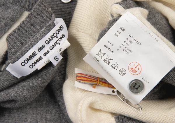 Comme des Garcons Comme Des Garcons Beige Vintage Contrast Knit Sweater Size S / US 4 / IT 40 - 8 Thumbnail