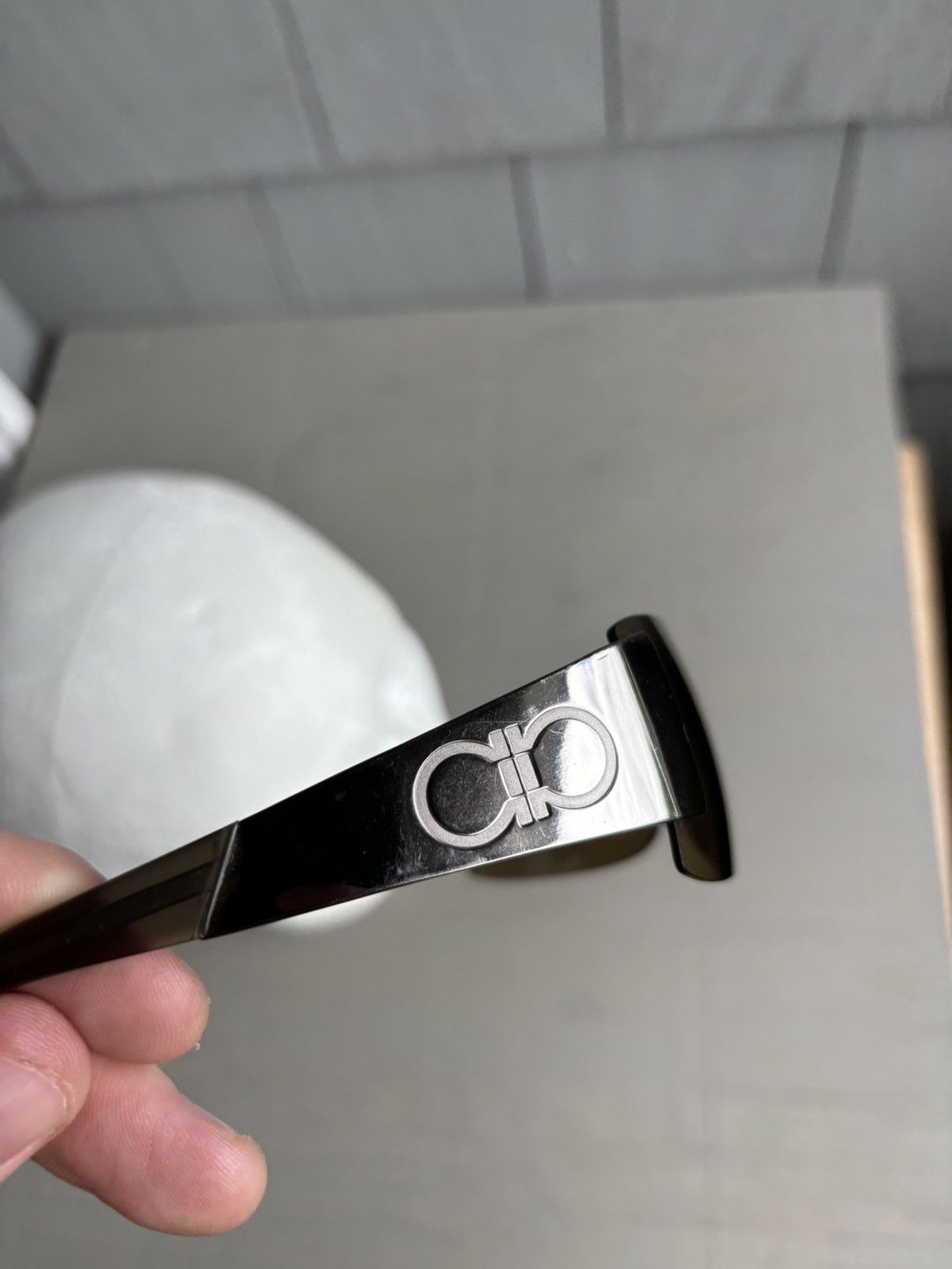 Designer × Salvatore Ferragamo × Vintage 2000s Ferragamo Sunglasses Y2K Rimless Shield Metal 1029 00s Size ONE SIZE - 16 Thumbnail