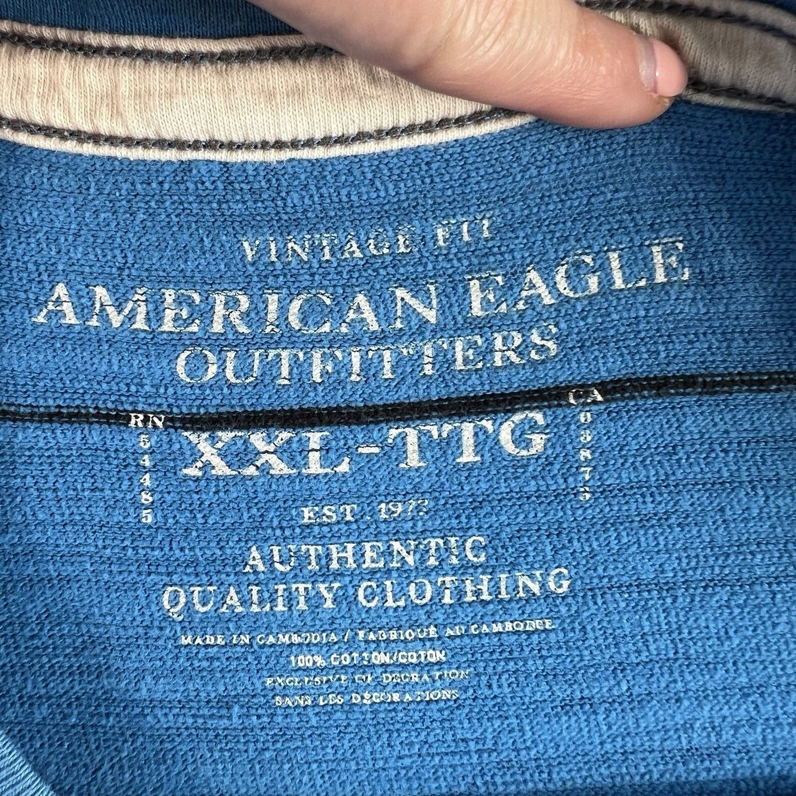 American Eagle Outfitters Y2K American Eagle XXL Vintage Fit Preppy Striped Shirt Mens Size US XXL / EU 58 / 5 - 5 Thumbnail