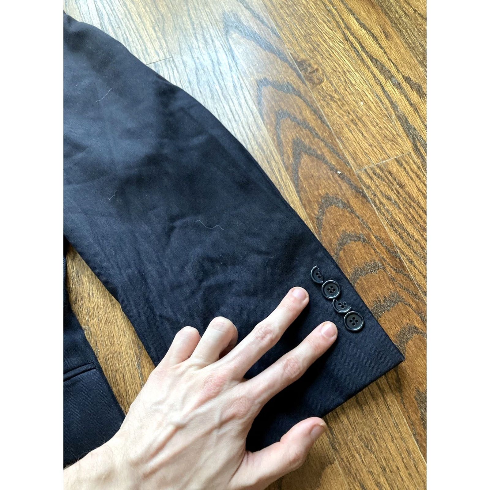 Brooks Brothers Brooks Brothers Blazer Mens 43R Saxxon 1818 Madison Midnight Blue 100% Wool Sport Coat Jacket Single-Breasted Two-Button Notch Lapel Vintage No Size 46R - 5 Thumbnail