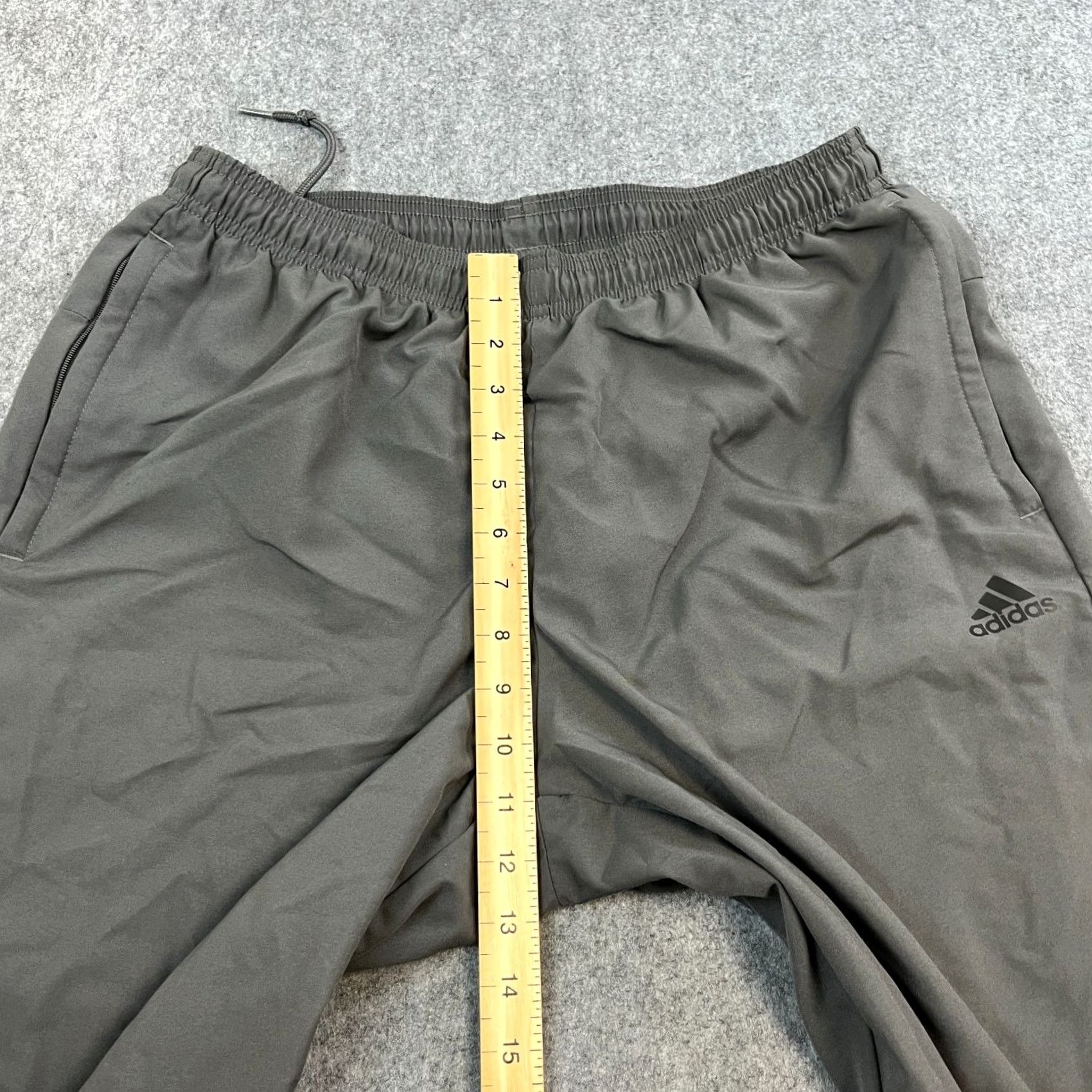Adidas Adidas Track Pants Mens Large Grey Black Striped Lined Drawstring Trousers Comfortable Pockets Regular Muscles? Size US 33 - 5 Thumbnail