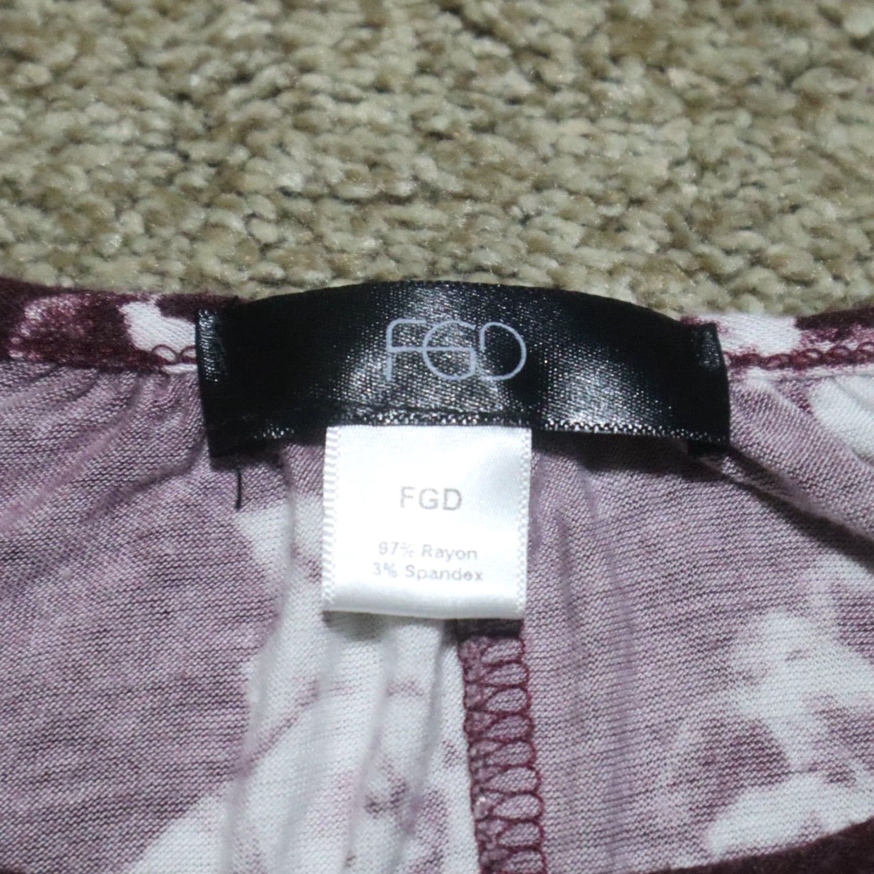 Vintage Fgd Purple Floral Shirt Blouse 3/4 Sleeve Women XL Purple Floral Theme Flower Top Shirt Dress Womens XL Size XL / US 12-14 / IT 48-50 - 3 Thumbnail