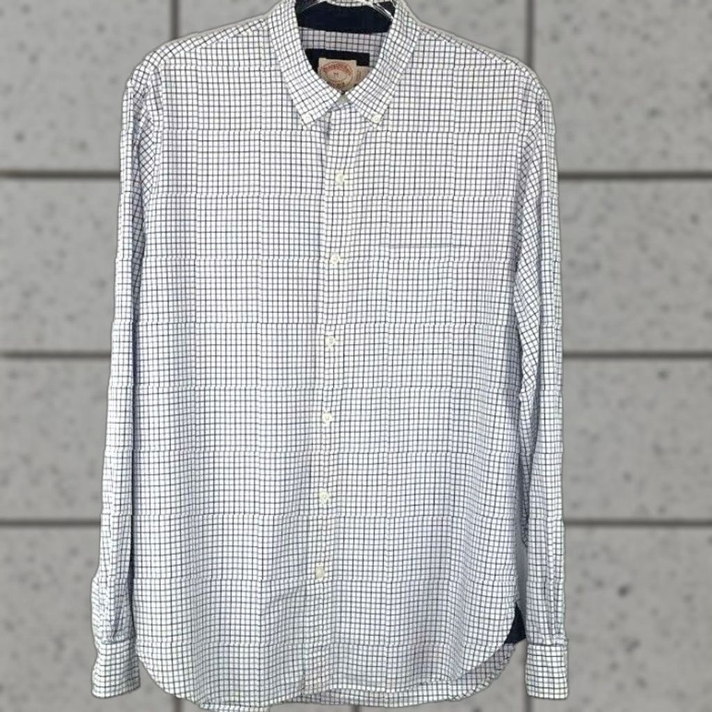 Brooks Brothers Brooks Brothers Mens Dress Shirt Button-Down Checkered Pocket Long Sleeve Blue White M Size 40R - 1 Thumbnail