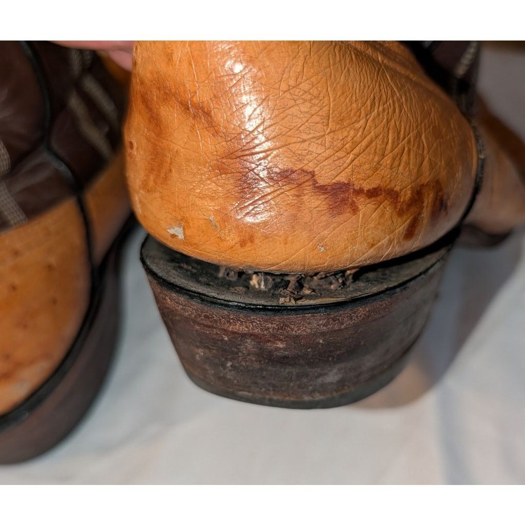 Dan Post Vintage Bona Allen Cowboy Boots Ostrich Leather Western 8D Size US 8 / EU 41 - 8 Thumbnail