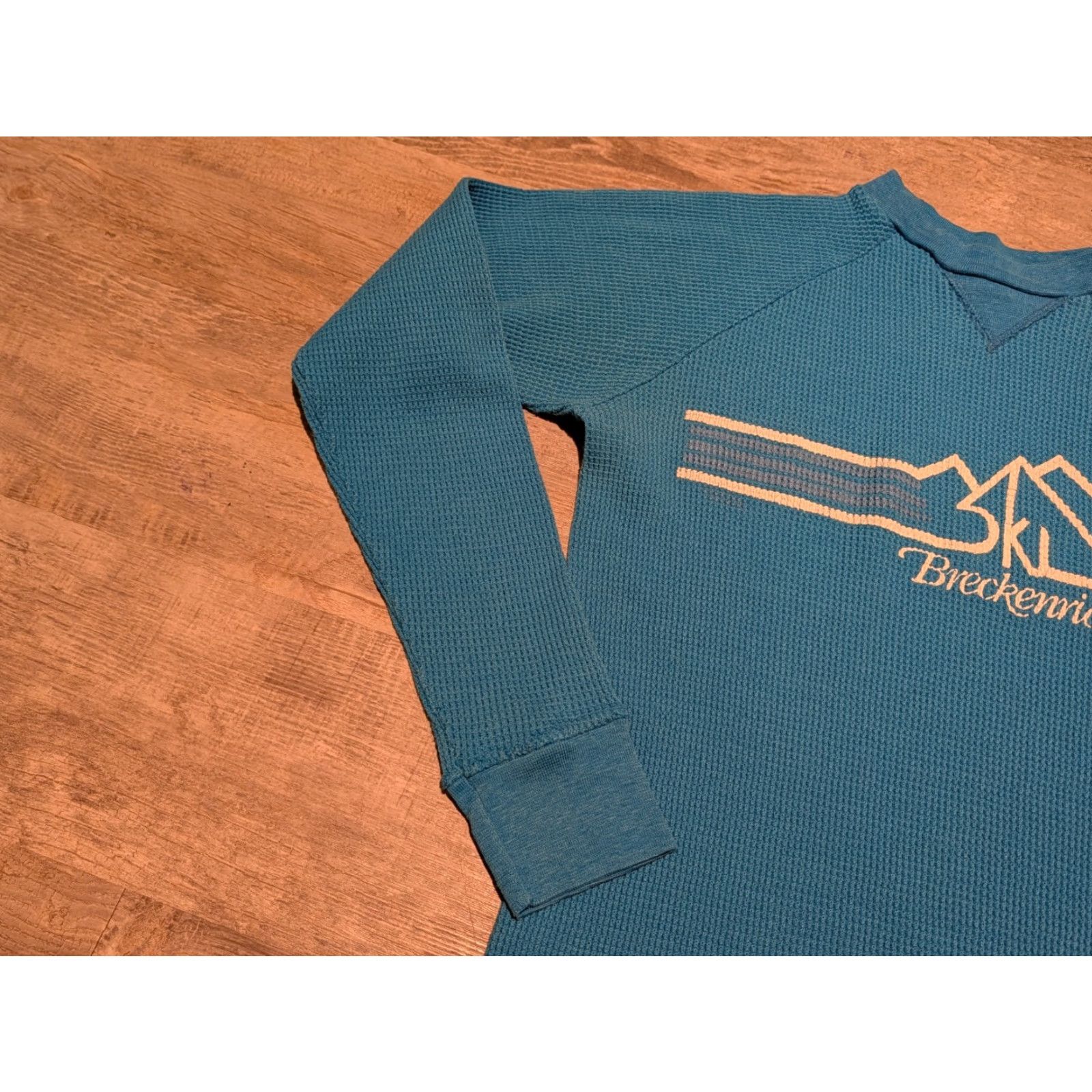 Vintage VINTAGE Breckenridge Ski Shirt Women's Blue Waffle Knit Long Sleeve Crew Neck Size S 80s Size S / US 4 / IT 40 - 5 Thumbnail