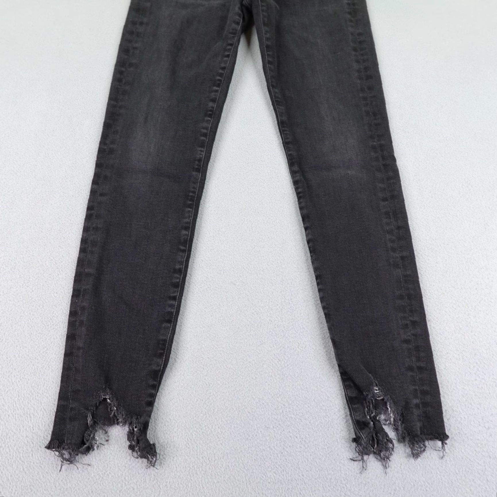 Agolde VINTAGE AGOLDE Jeans Womens 28 Black Denim Sophie High Rise Skinny Fray Stretch Pants Regular Rise Stonewashed Dark Denim Women Jeans Size 26" / US 2 / IT 38 - 3 Thumbnail