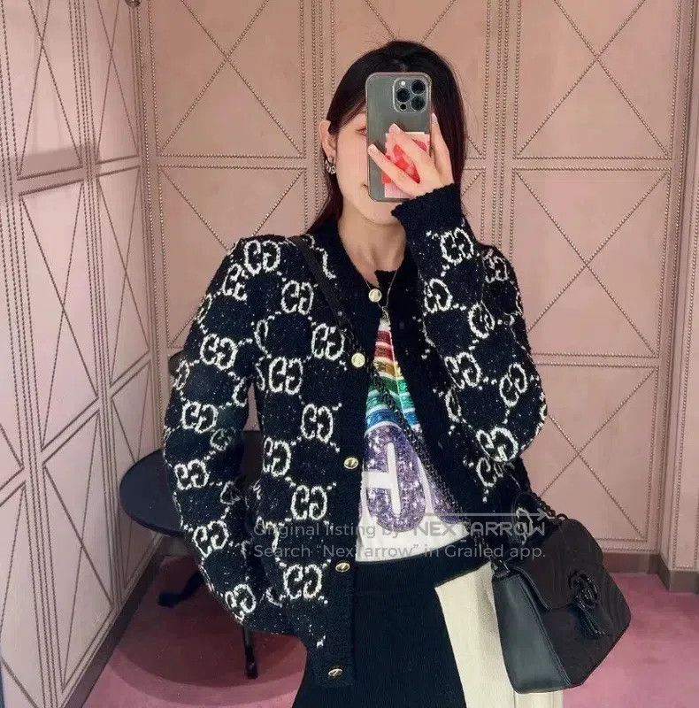 Gucci Gucci 23 black logo jacquard full-print cotton round-neck Size S / US 4 / IT 40 - 7 Thumbnail