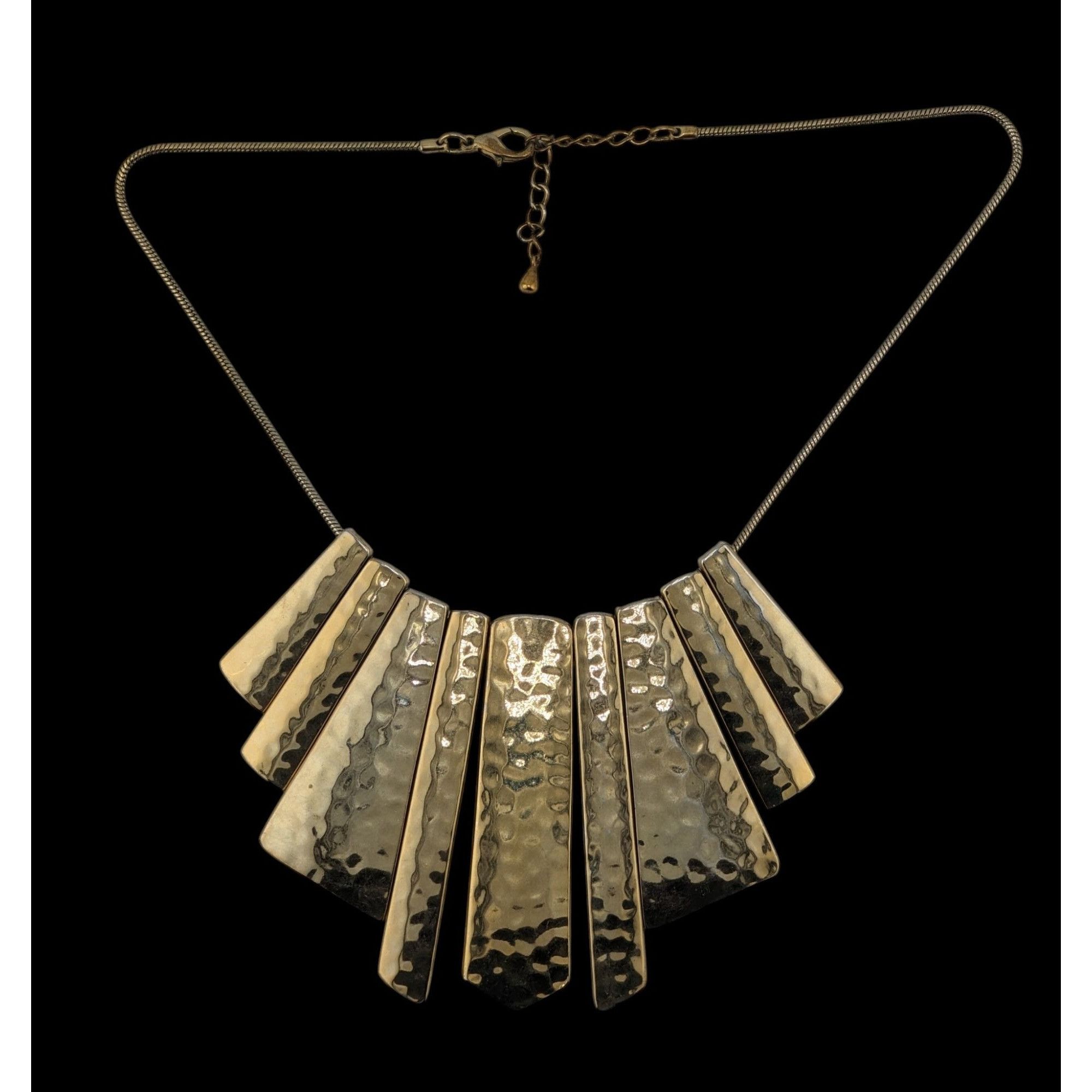 Other Glam Hammered Graduated Gold-Tone Statement Bib Necklace Size ONE SIZE - 3 Thumbnail