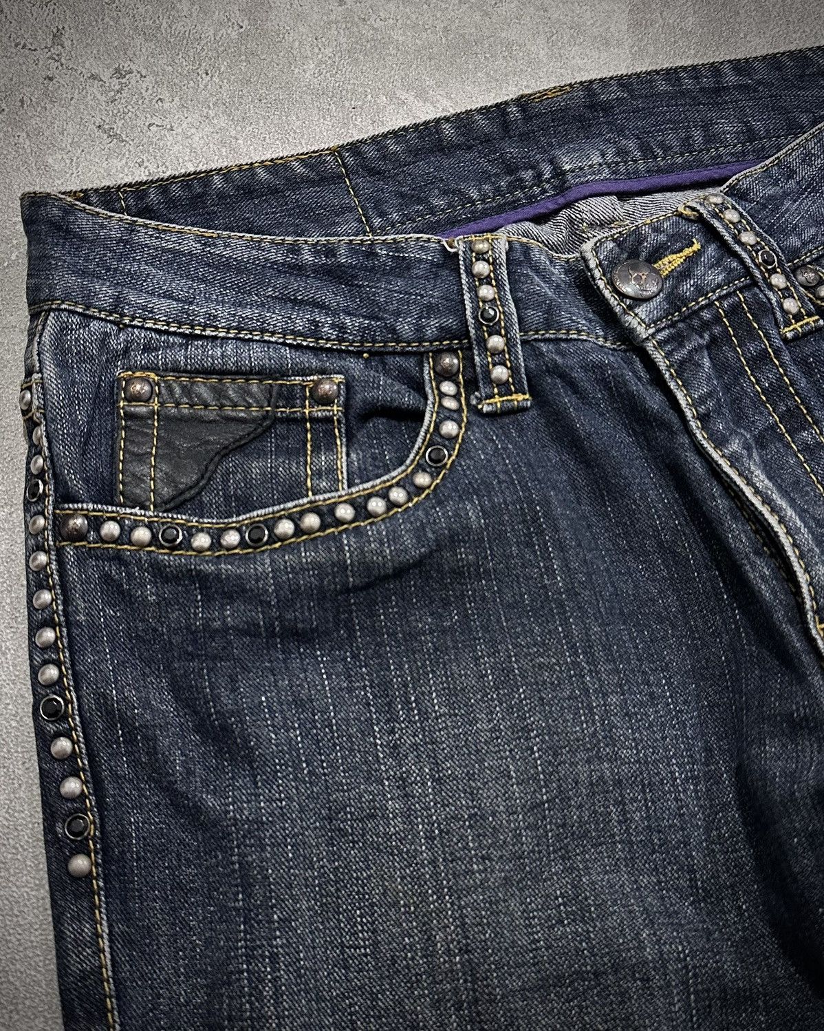 Japanese Brand Custom Culture Studded Flare Denim Jeans Lgb Style Size US 30 / EU 46 - 4 Thumbnail