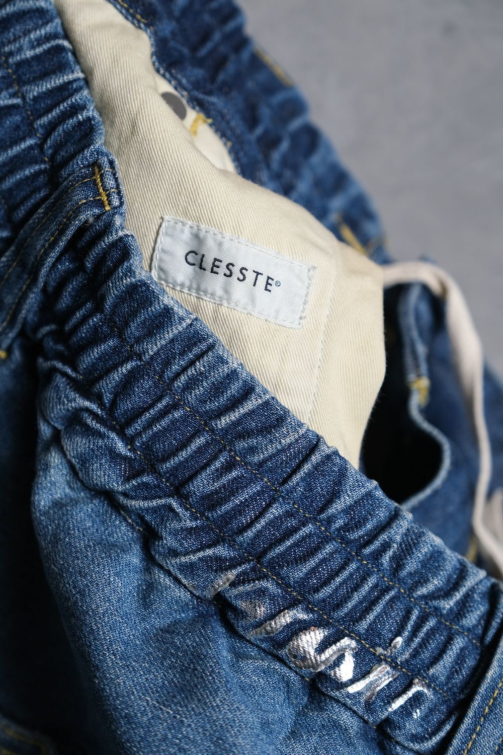 Japanese Brand CLESSTE Silver Print Vintage Wash Selvedge Denim Wide Pants Size US 33 - 10 Thumbnail