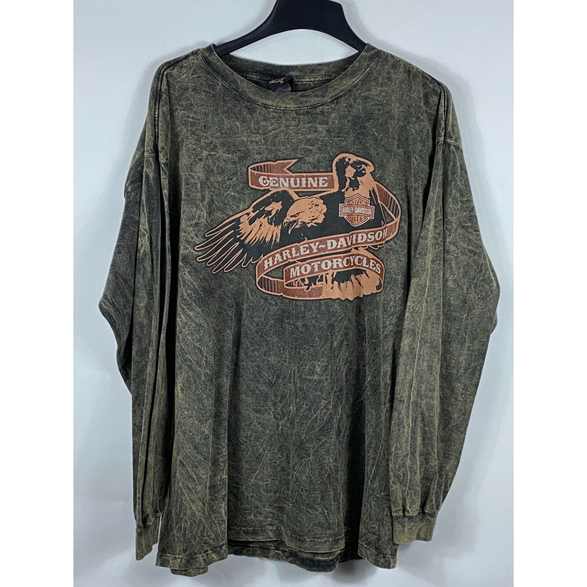 Harley Davidson Vintage Harley Davidson Eagle Graphic Acid Wash Long Sleeve Size US XL / EU 56 / 4 - 1 Thumbnail