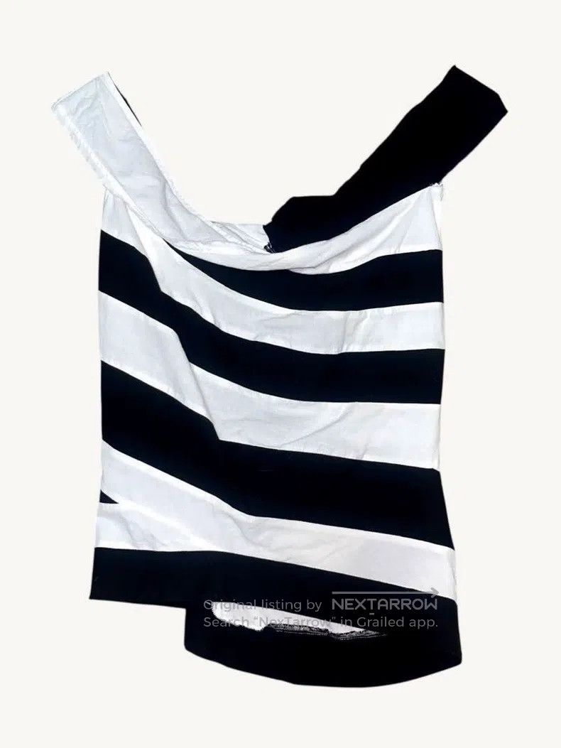 Junya Watanabe Junya Watanabe Black and White Striped Top Vest Size S / US 4 / IT 40 - 1 Thumbnail