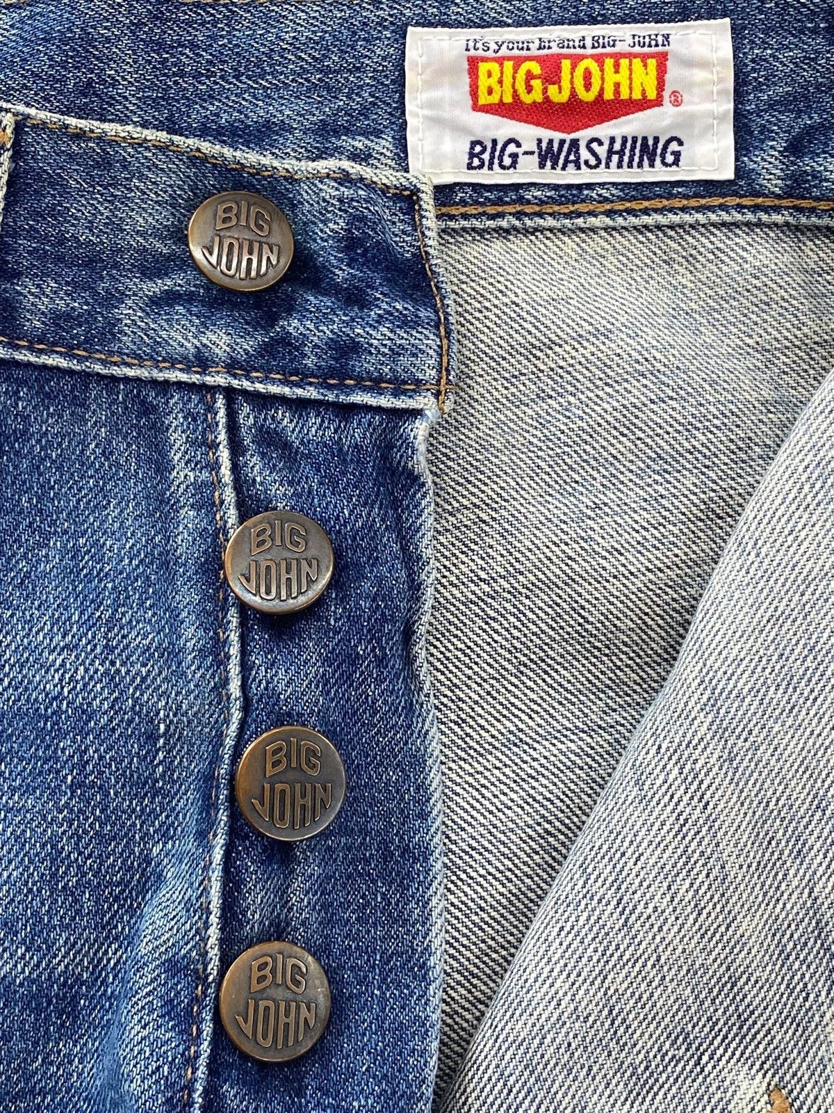 Big John Big John Faded Wash Ripped Style Flare Jeans Size US 27 - 10 Thumbnail