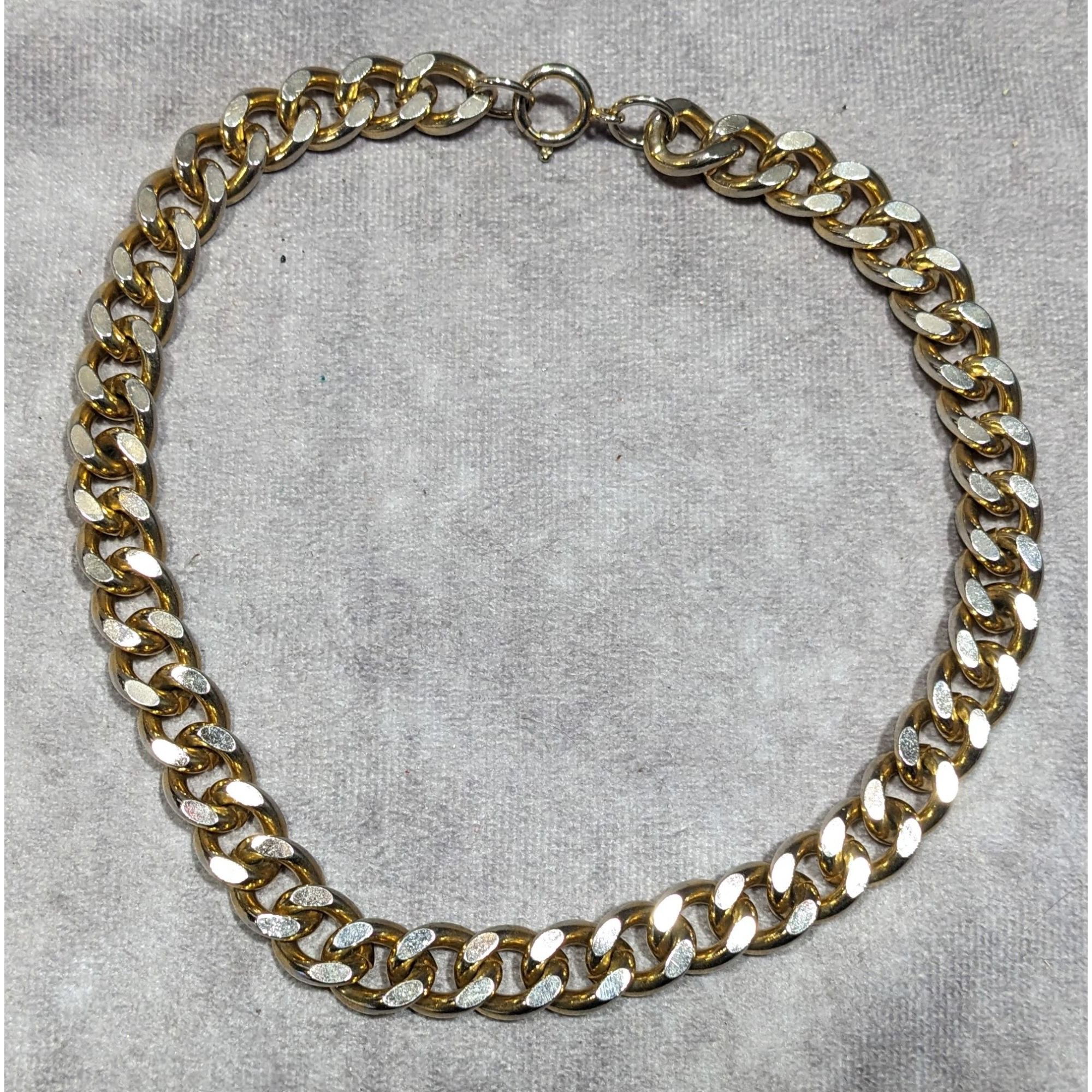 Other Classic Chunky Heavy Gold Tone Chain Necklace With Silver To Size ONE SIZE - 6 Thumbnail