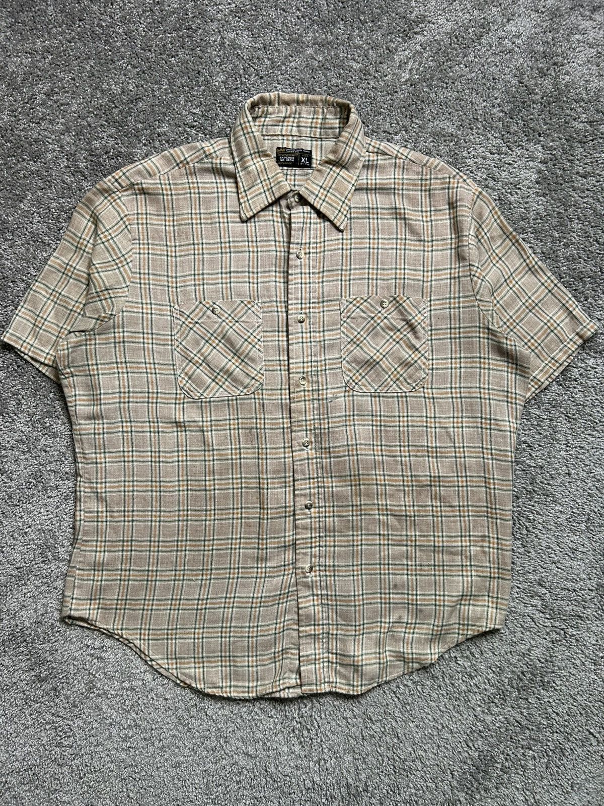 Vintage Vintage 70s JC Penney Short Sleeve Button Up Plaid Flannel Size US XL / EU 56 / 4 - 1 Thumbnail