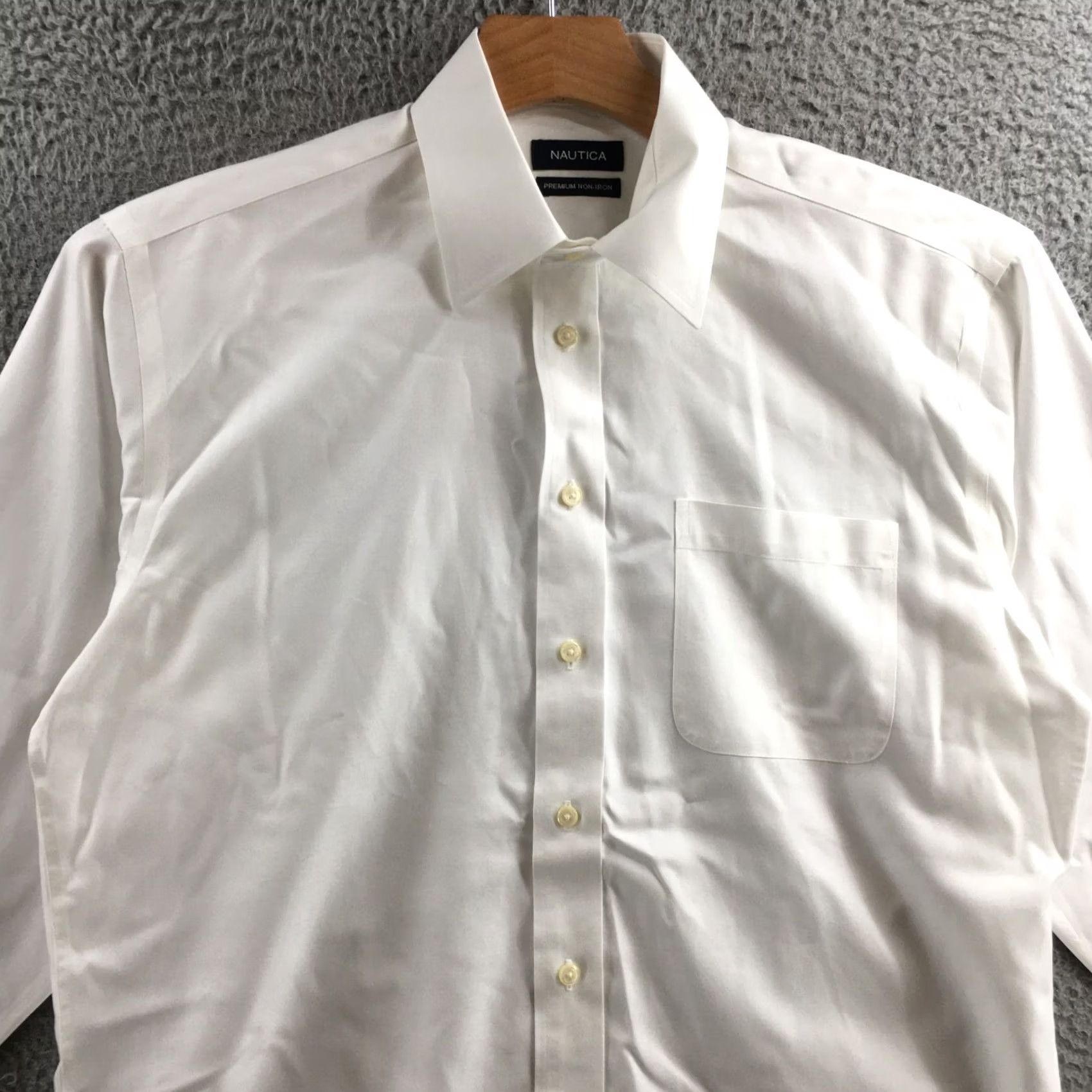Nautica Nautica Shirt Mens 15.5 32/33 White Cotton Premium Non Iron Longsleeve Button Up Size US XS / EU 42 / 0 - 3 Thumbnail