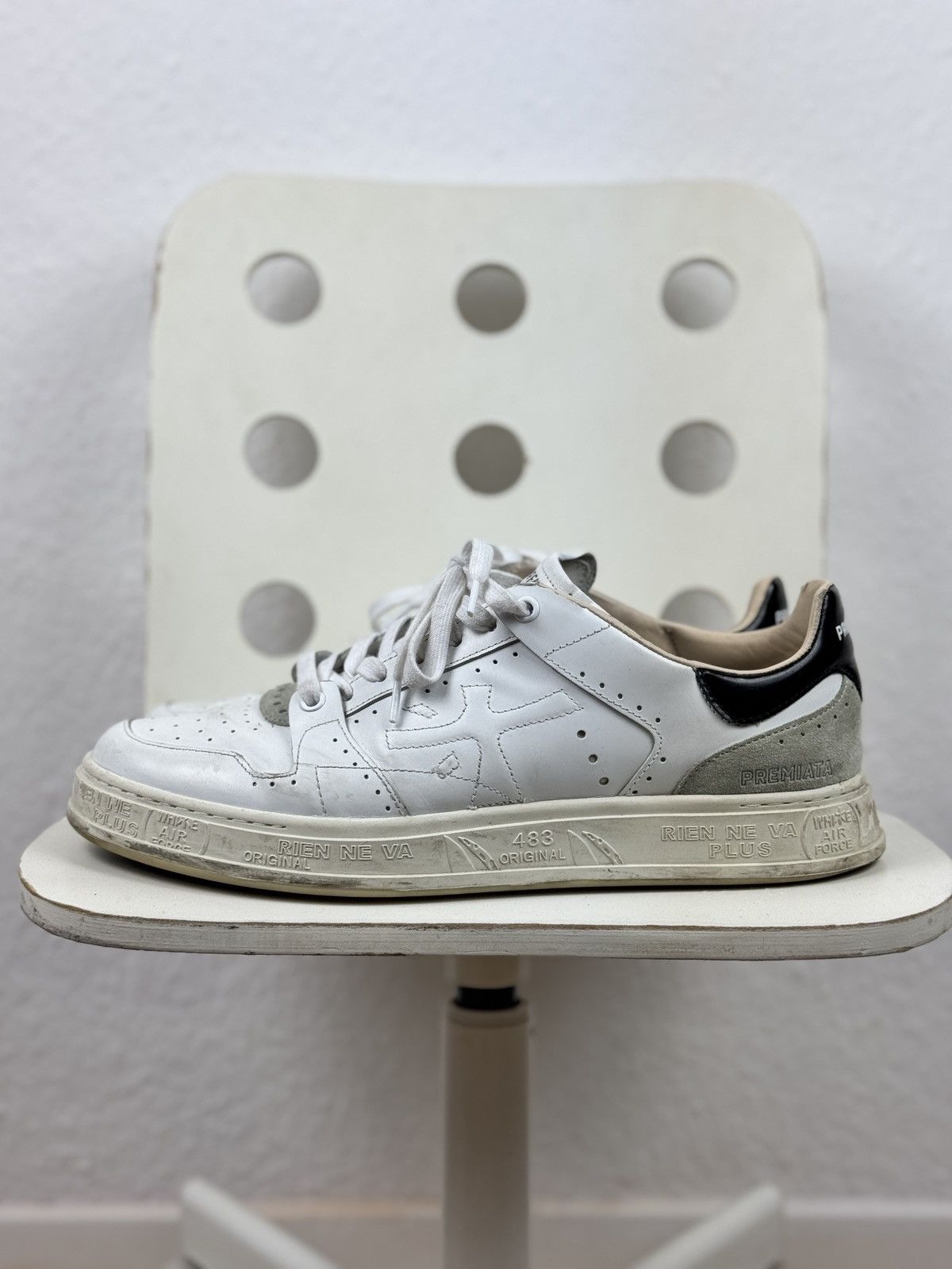Premiata Men’s PREMIATA QUINN VAR.5254 White Leather Sneakers Size 43 Size US 9 / EU 42 - 1 Thumbnail