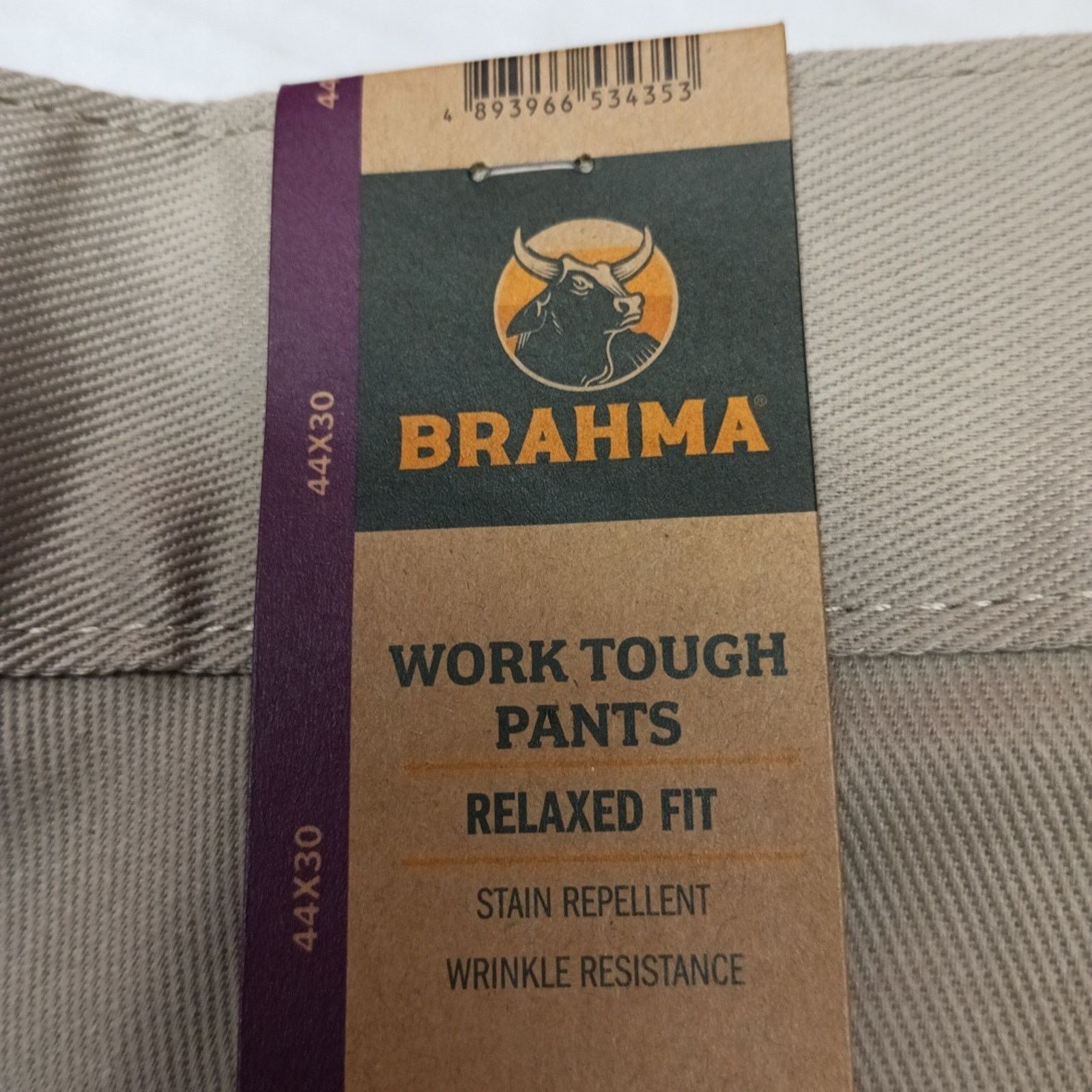 Other Brahma Men's Work Tough Pants Size 44x30 Sandy Taupe Relaxed Size US 44 / EU 60 - 2 Thumbnail