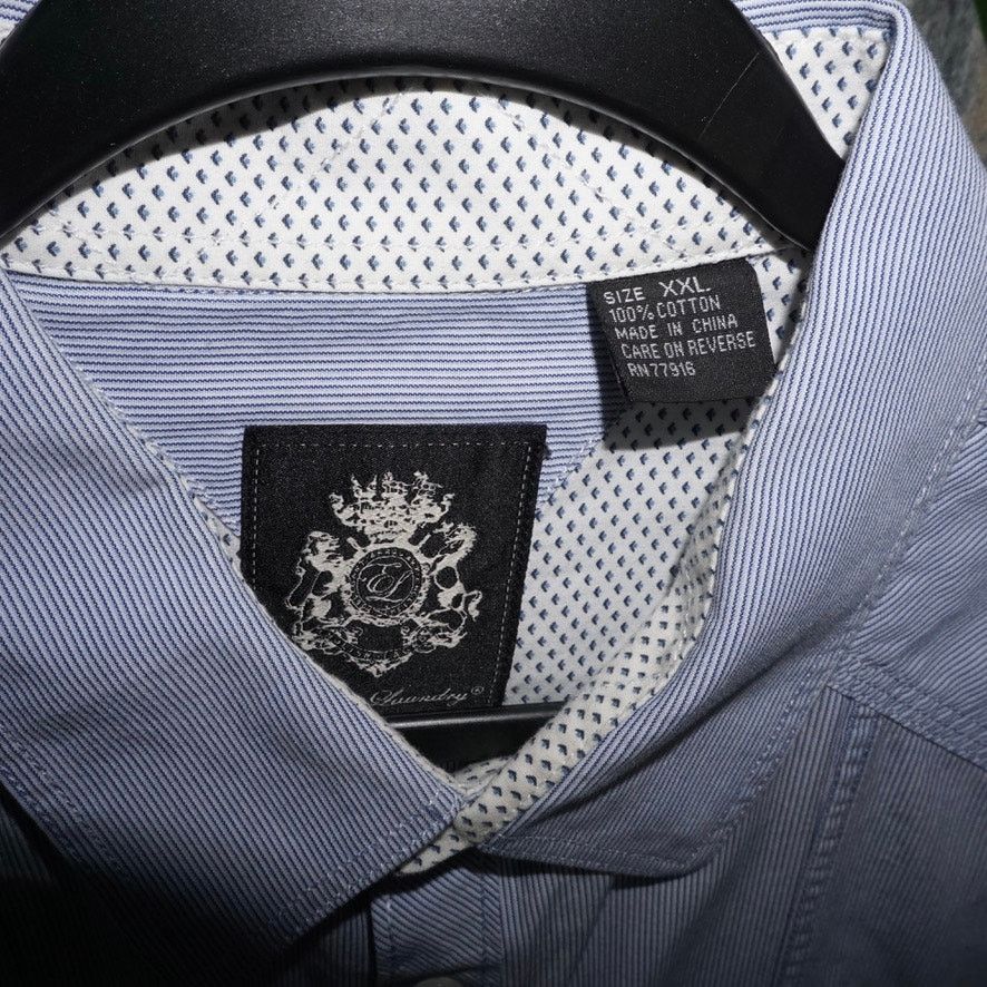 Vintage XXL - Vintage / Y2K light blue button up 2000s dress shirt Size US XXL / EU 58 / 5 - 2 Thumbnail